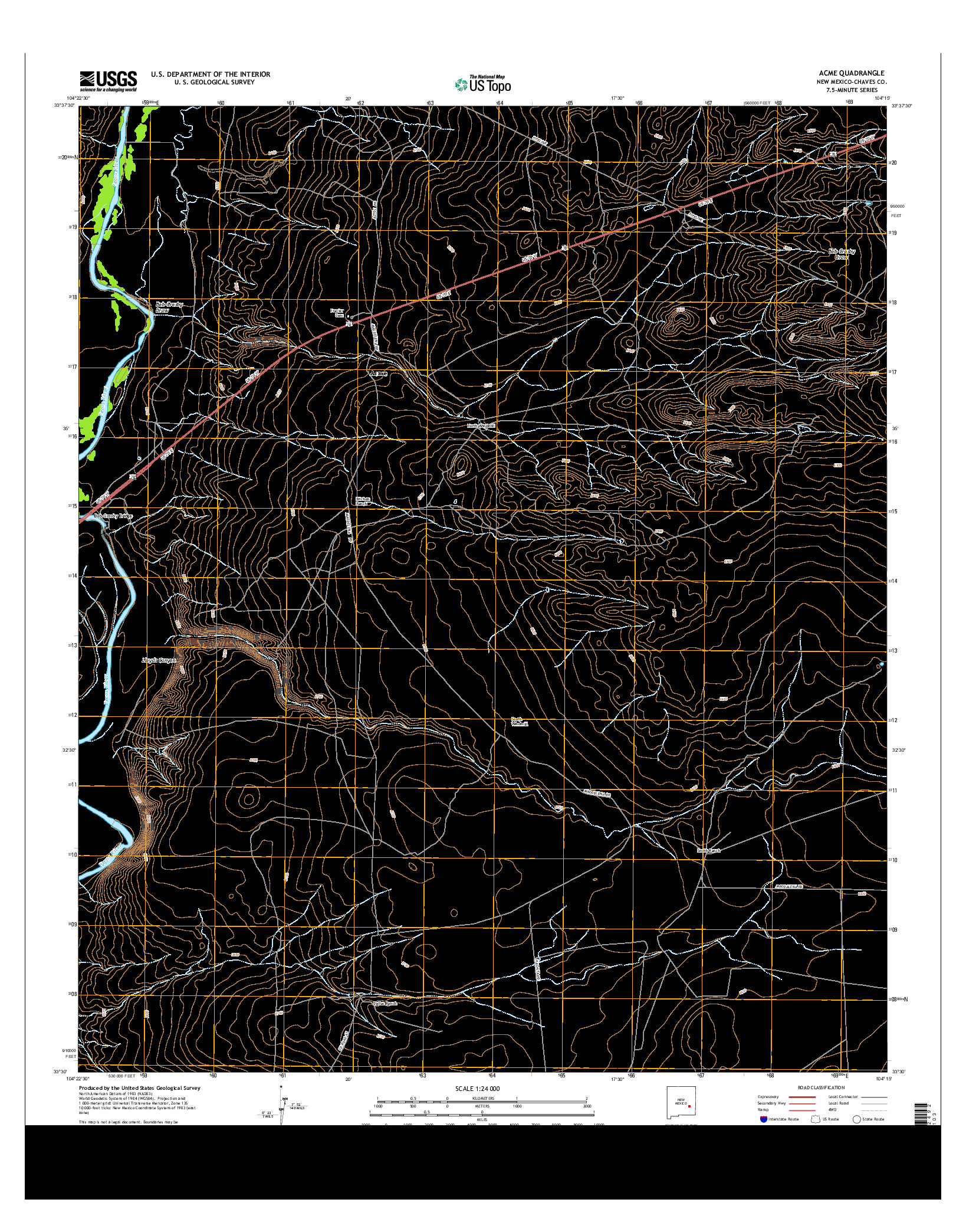 USGS US TOPO 7.5-MINUTE MAP FOR ACME, NM 2013