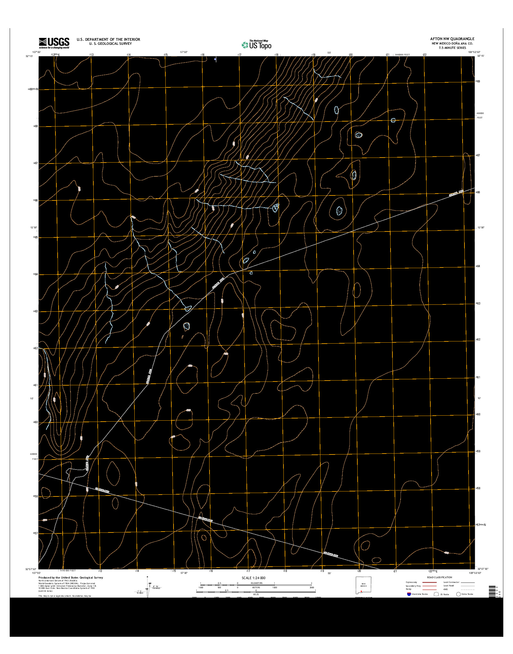 USGS US TOPO 7.5-MINUTE MAP FOR AFTON NW, NM 2013