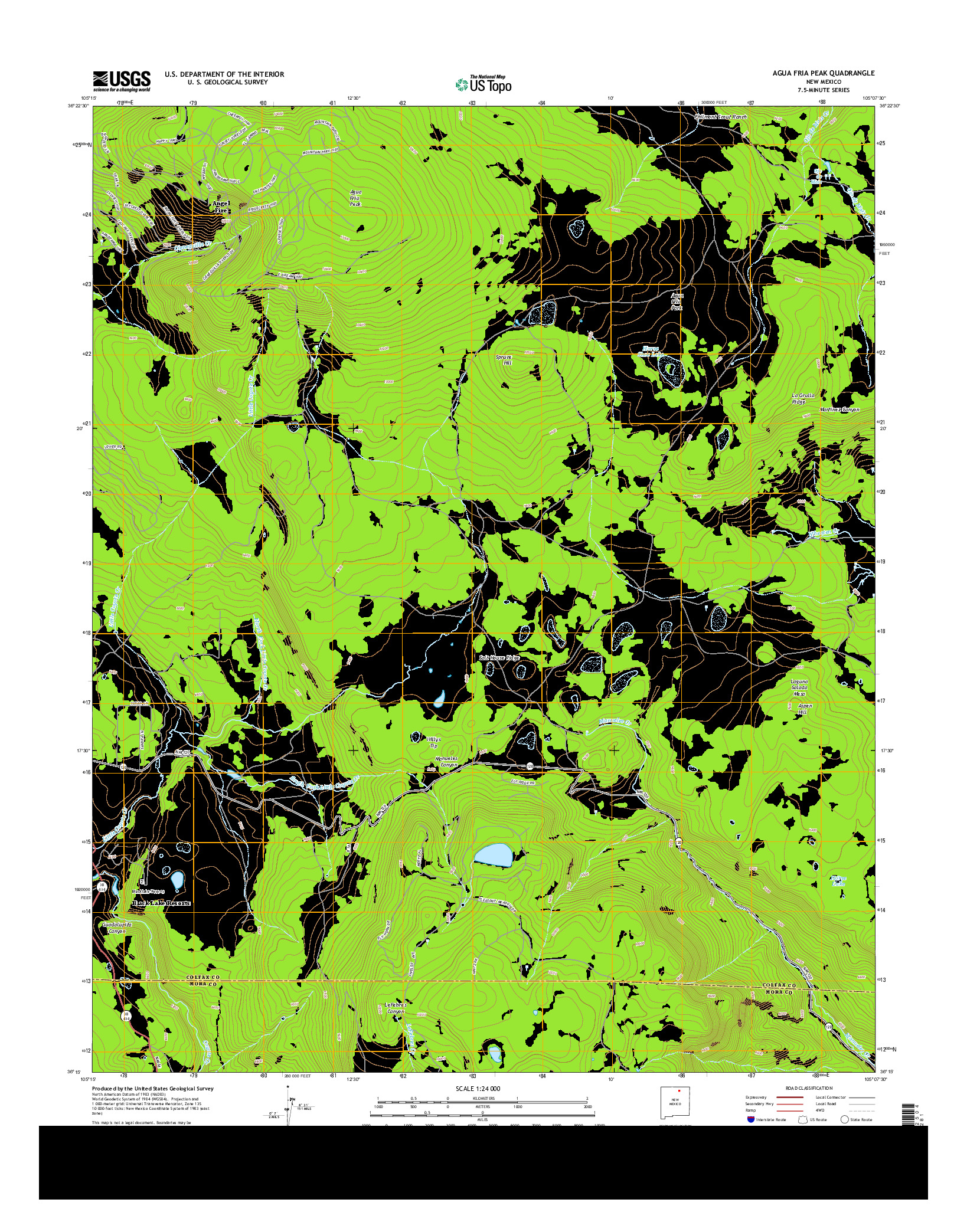 USGS US TOPO 7.5-MINUTE MAP FOR AGUA FRIA PEAK, NM 2013