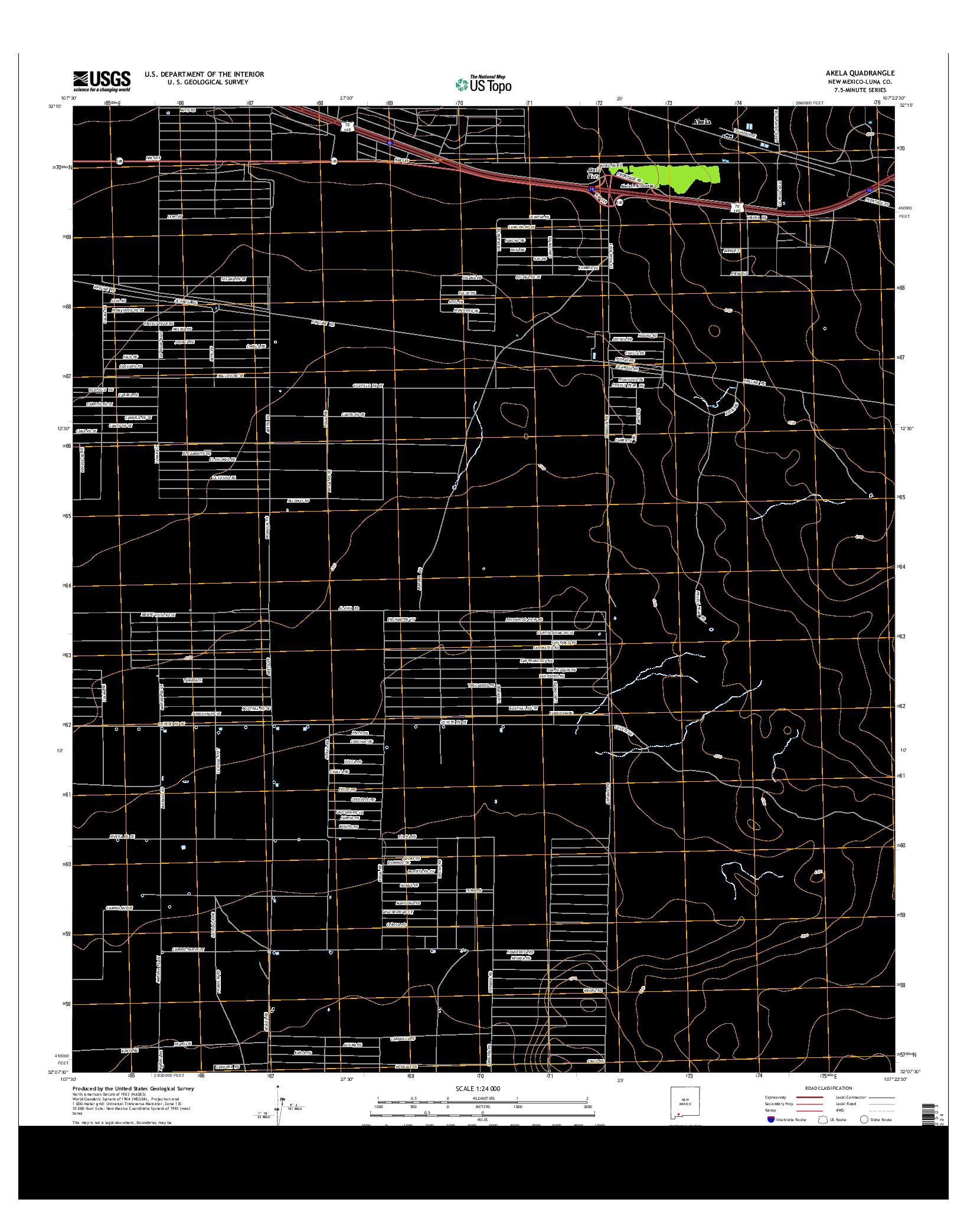 USGS US TOPO 7.5-MINUTE MAP FOR AKELA, NM 2013
