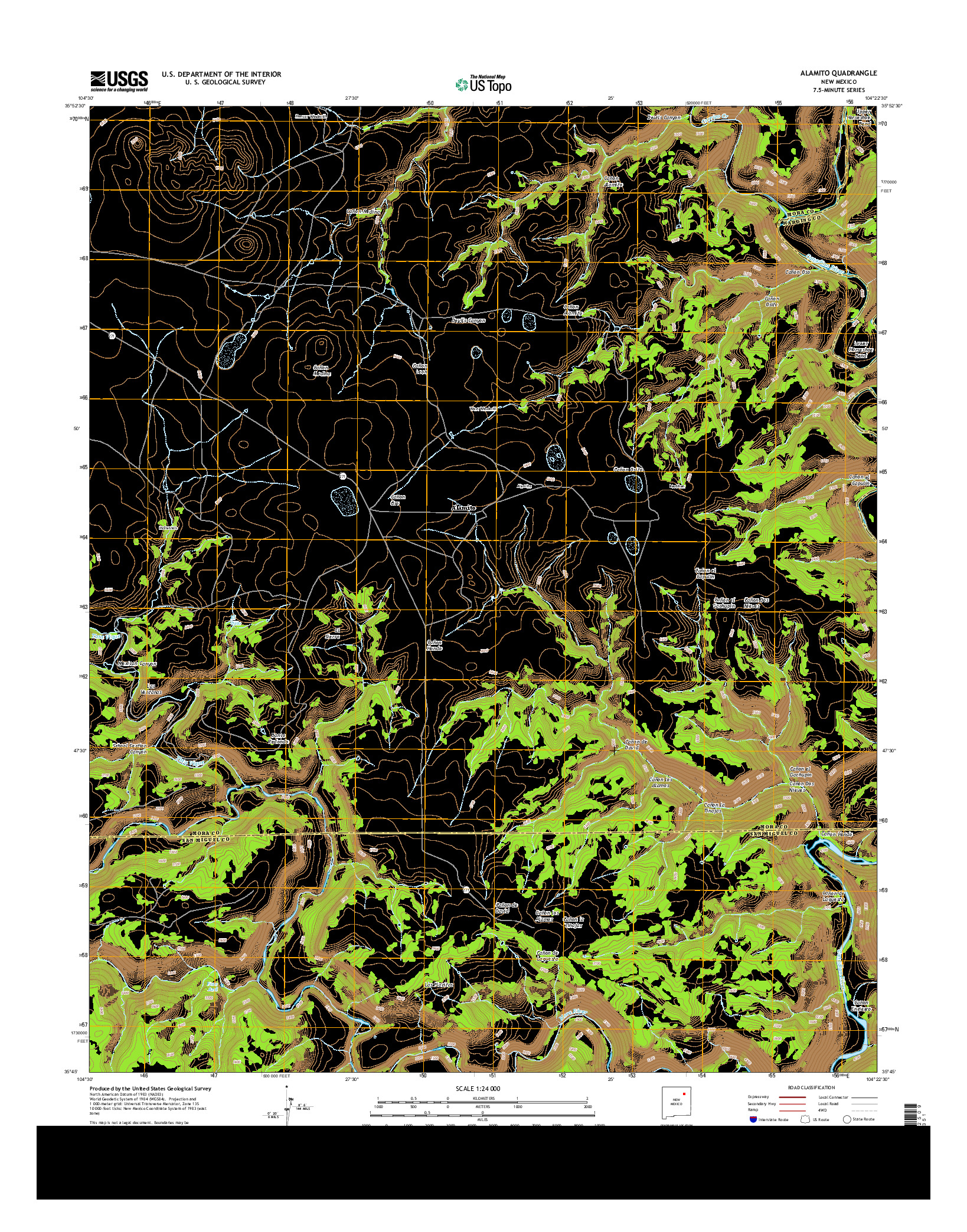 USGS US TOPO 7.5-MINUTE MAP FOR ALAMITO, NM 2013
