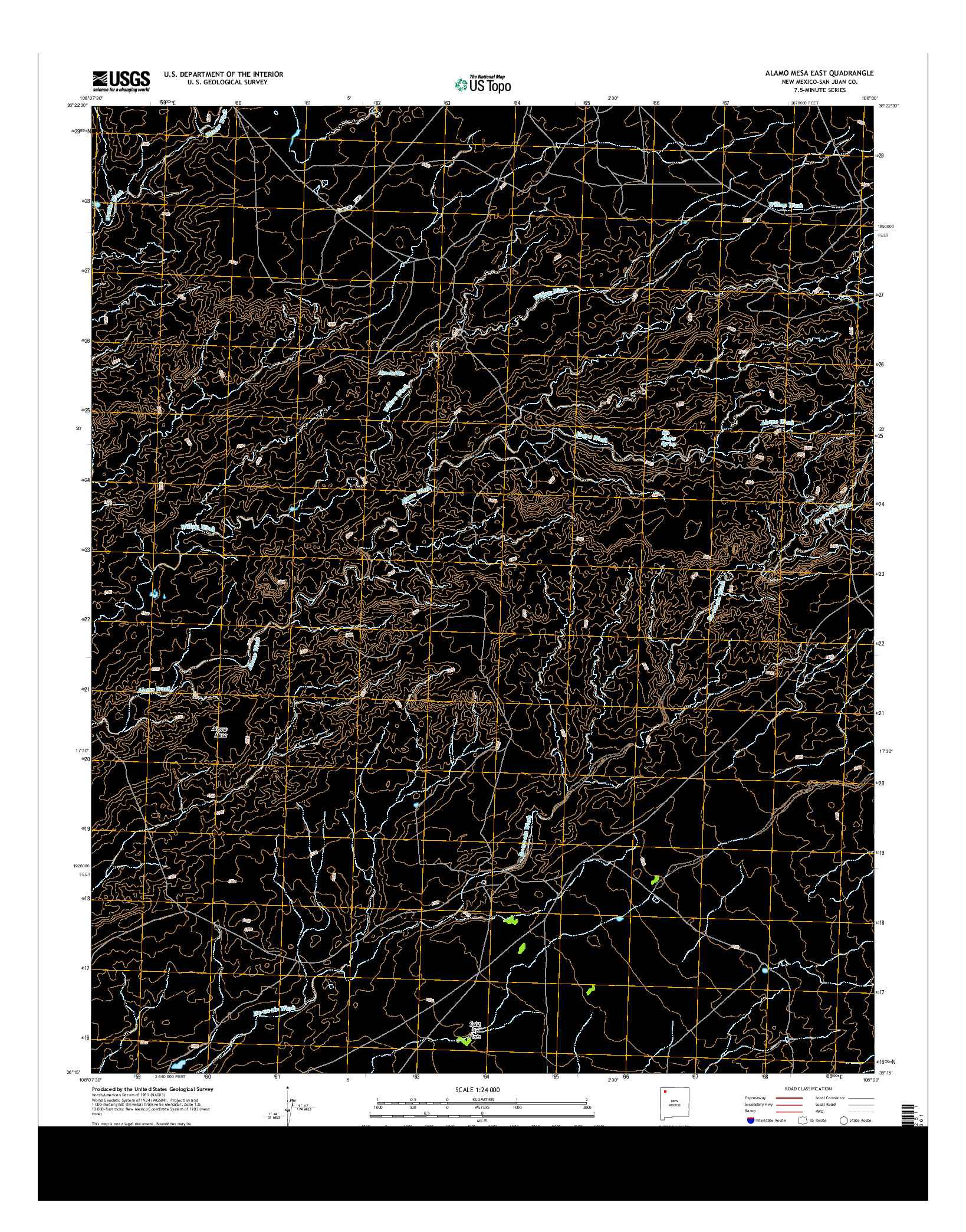 USGS US TOPO 7.5-MINUTE MAP FOR ALAMO MESA EAST, NM 2013
