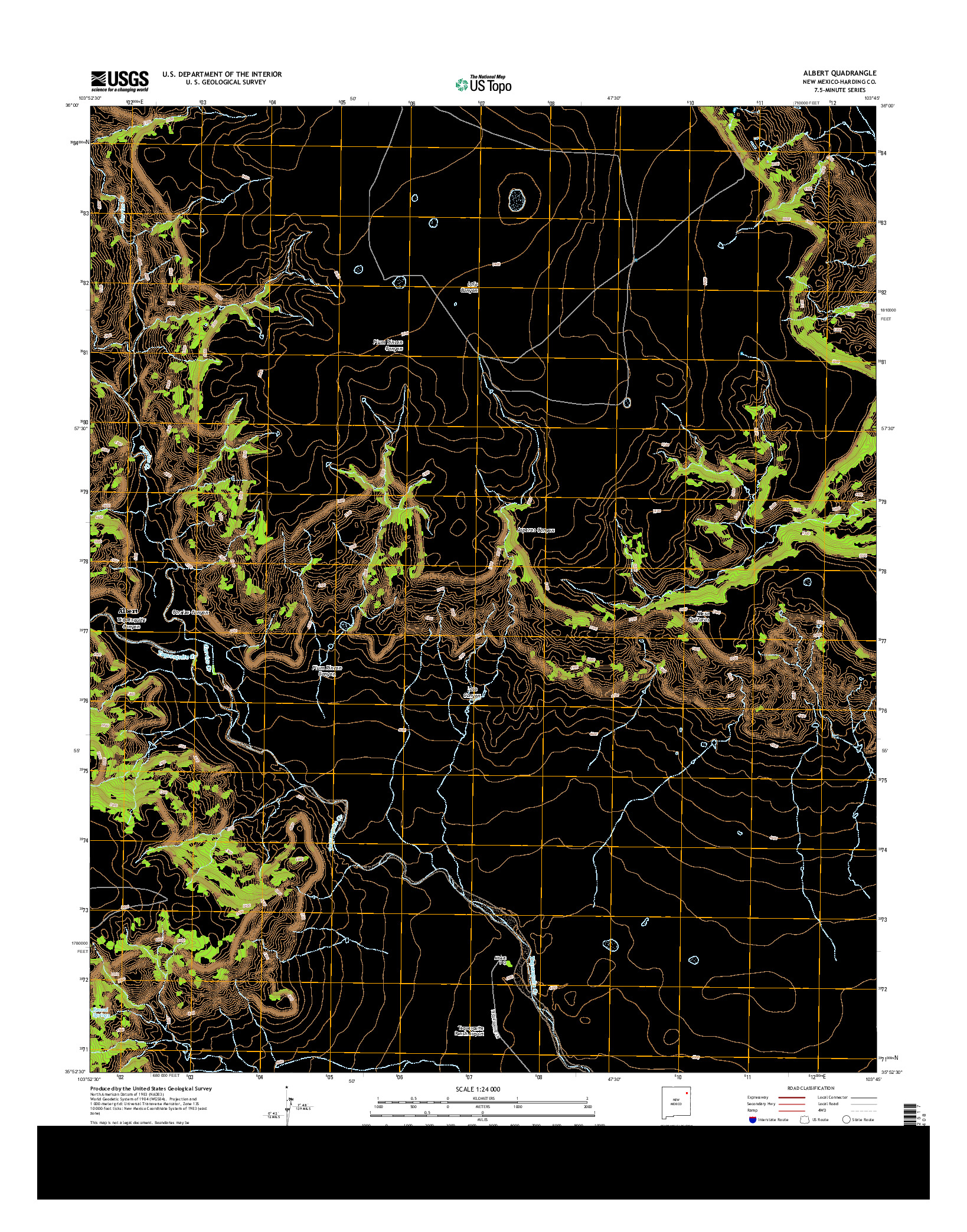 USGS US TOPO 7.5-MINUTE MAP FOR ALBERT, NM 2013