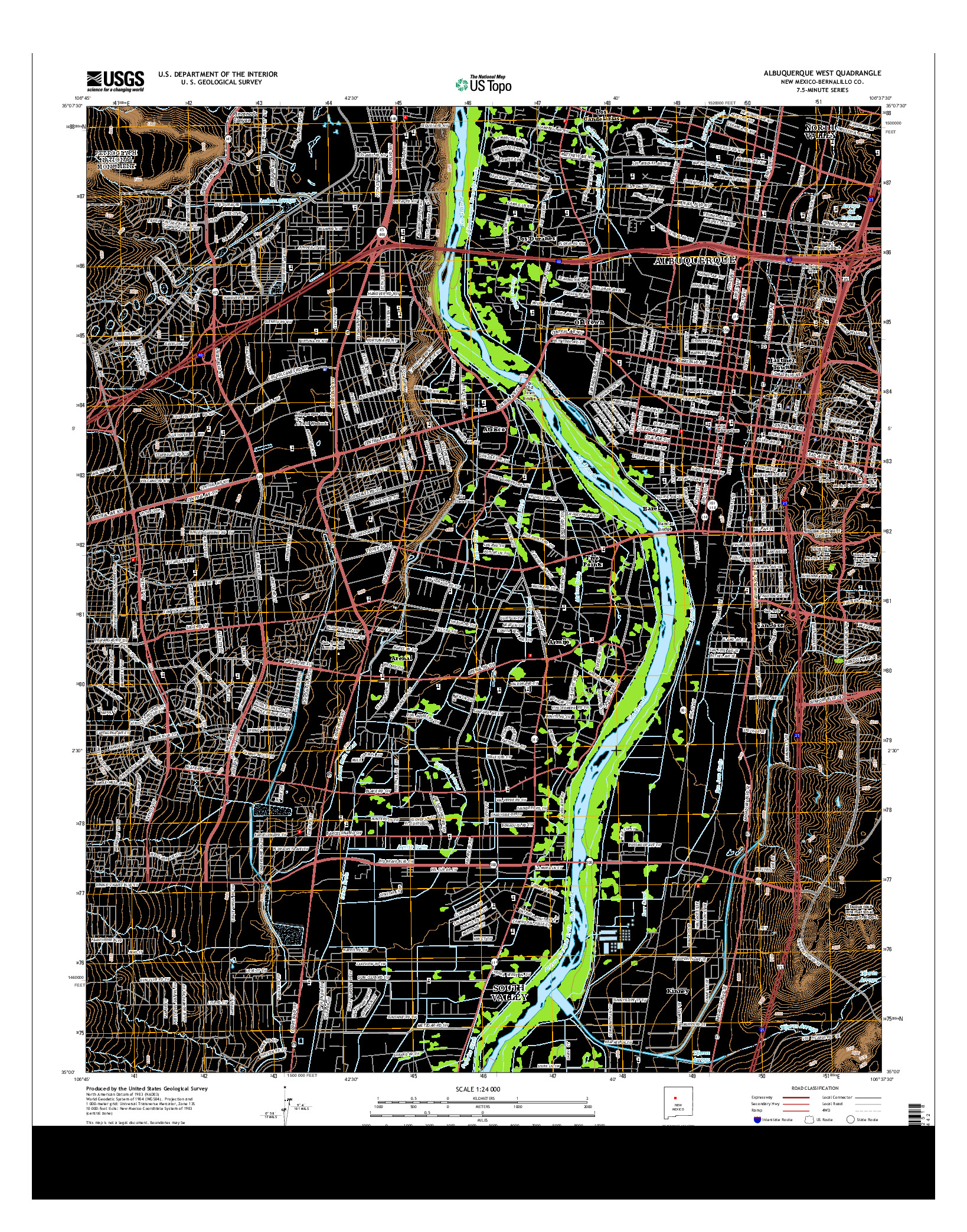 USGS US TOPO 7.5-MINUTE MAP FOR ALBUQUERQUE WEST, NM 2013