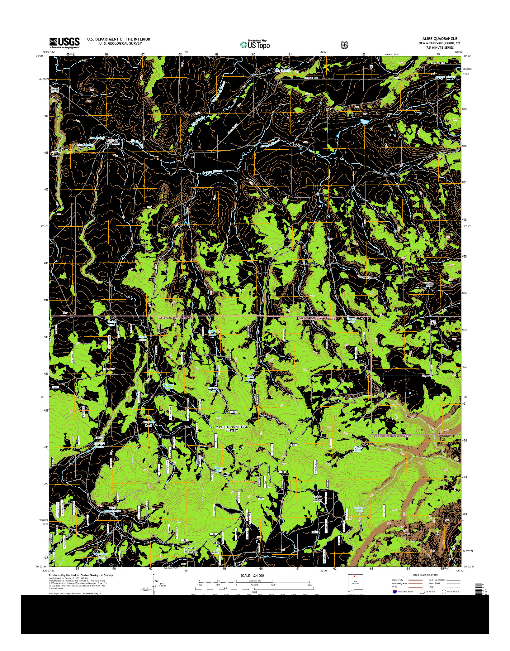 USGS US TOPO 7.5-MINUTE MAP FOR ALIRE, NM 2013