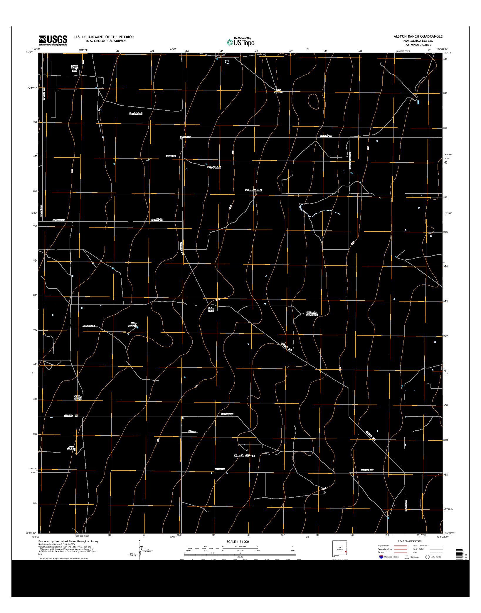 USGS US TOPO 7.5-MINUTE MAP FOR ALSTON RANCH, NM 2013