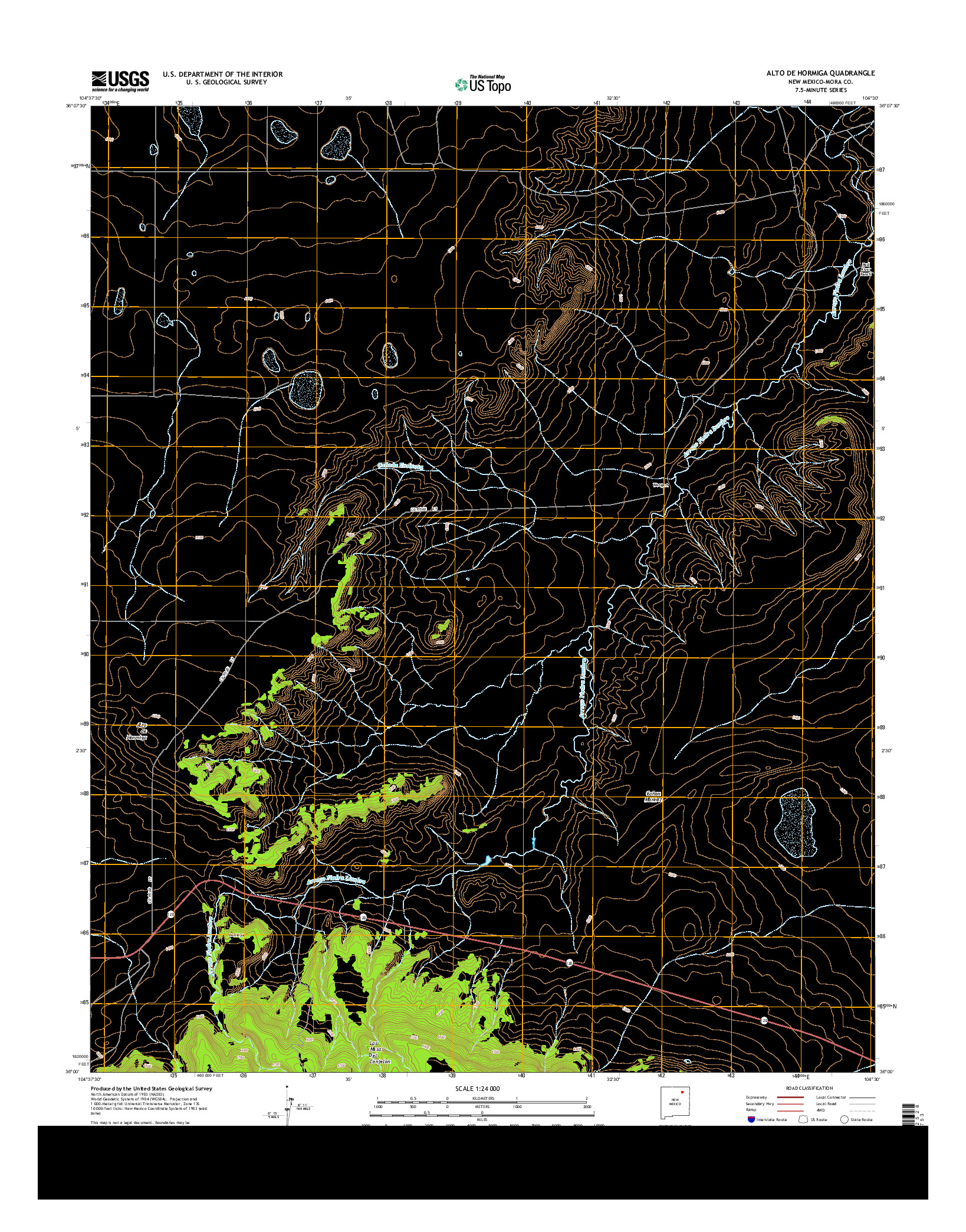 USGS US TOPO 7.5-MINUTE MAP FOR ALTO DE HORMIGA, NM 2013