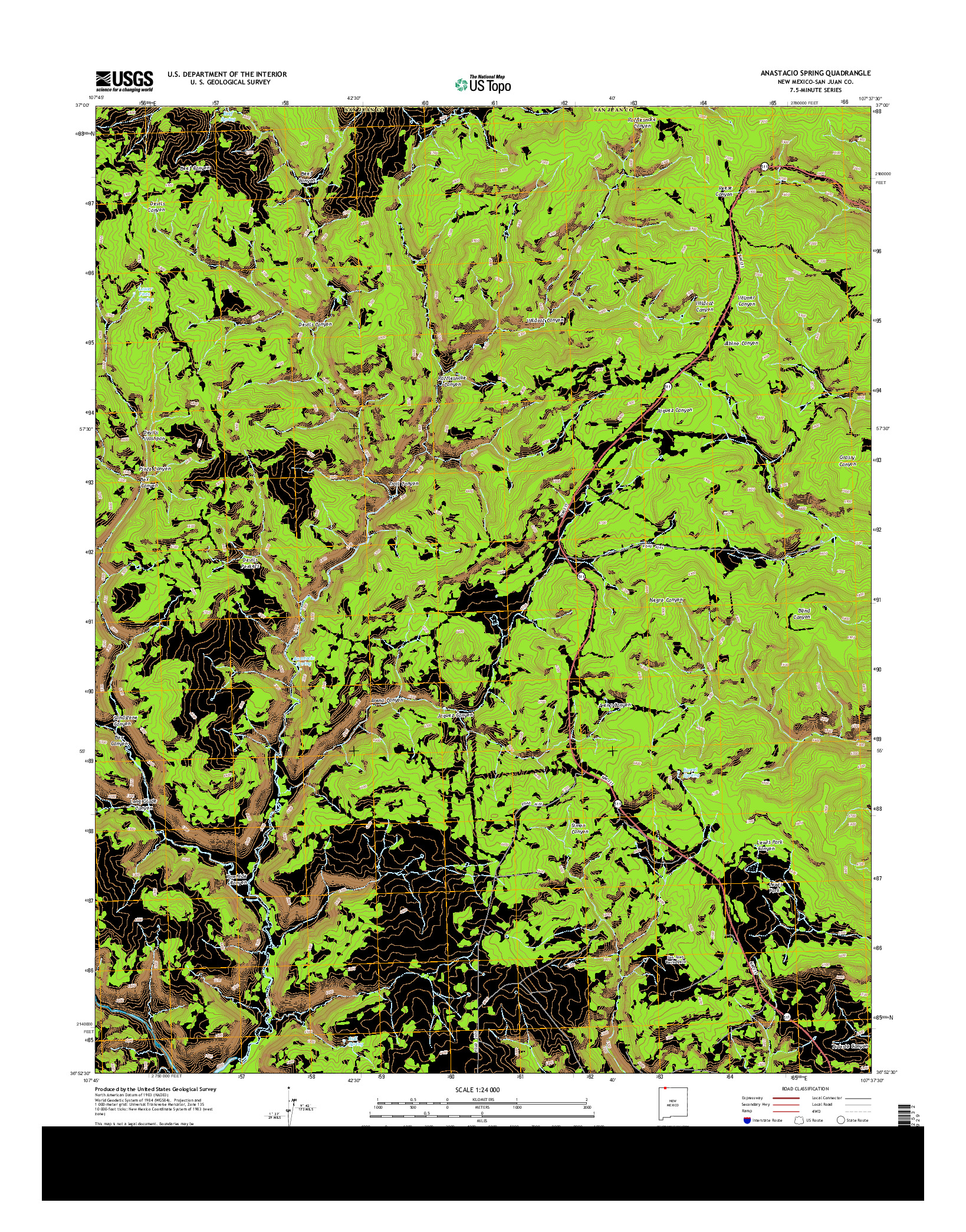 USGS US TOPO 7.5-MINUTE MAP FOR ANASTACIO SPRING, NM 2013