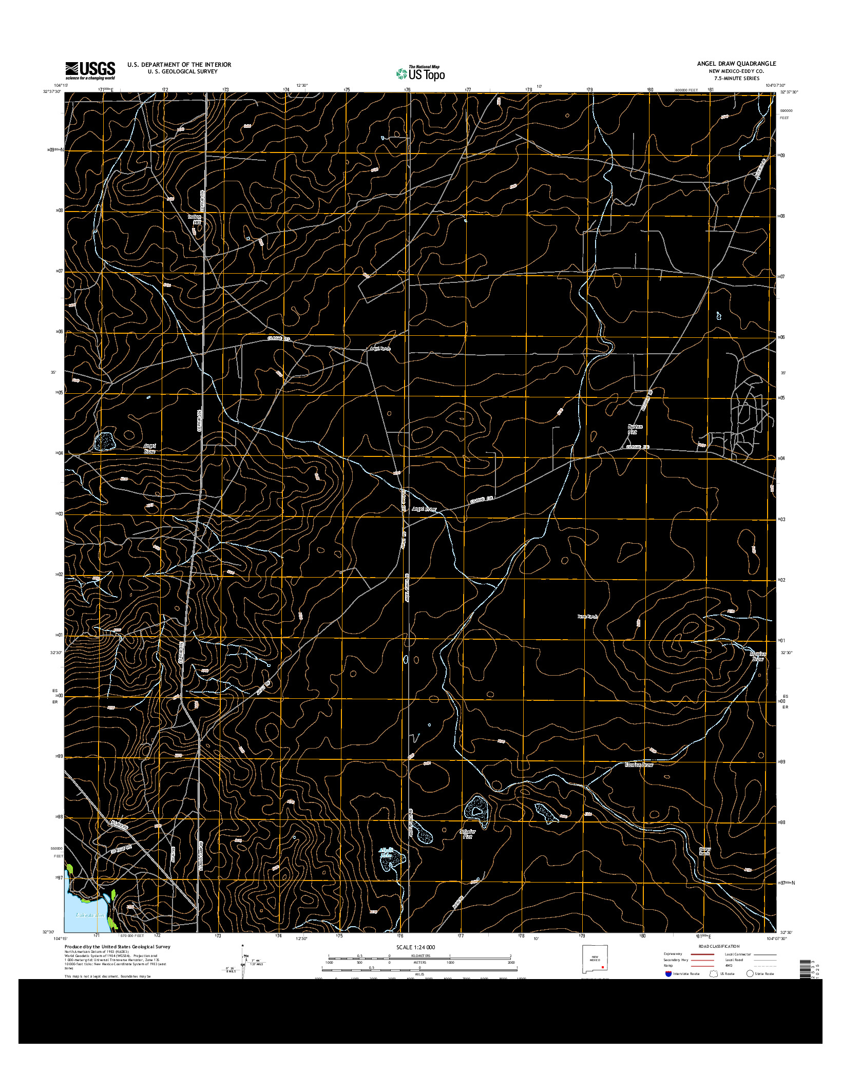 USGS US TOPO 7.5-MINUTE MAP FOR ANGEL DRAW, NM 2013