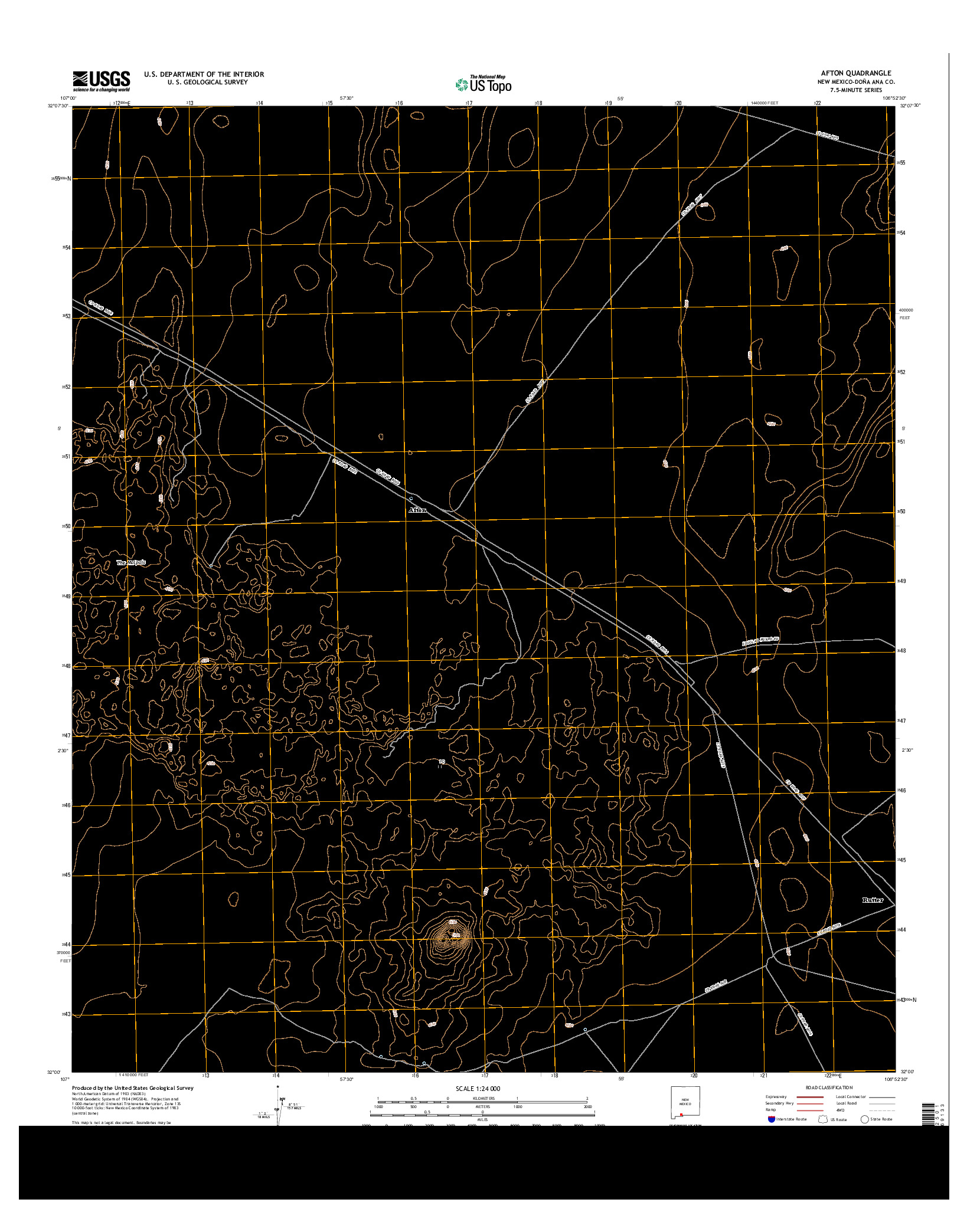 USGS US TOPO 7.5-MINUTE MAP FOR AFTON, NM 2013