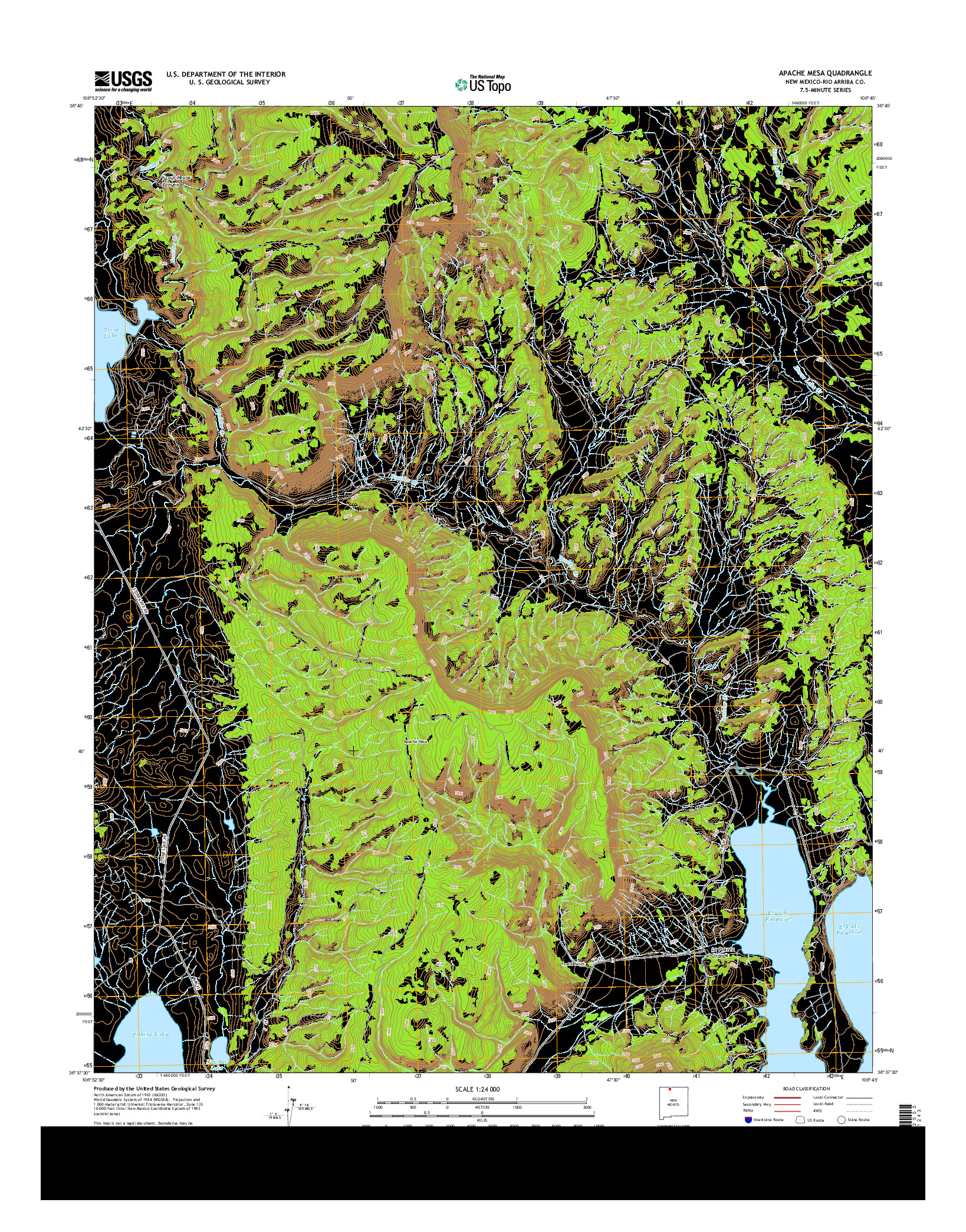 USGS US TOPO 7.5-MINUTE MAP FOR APACHE MESA, NM 2013