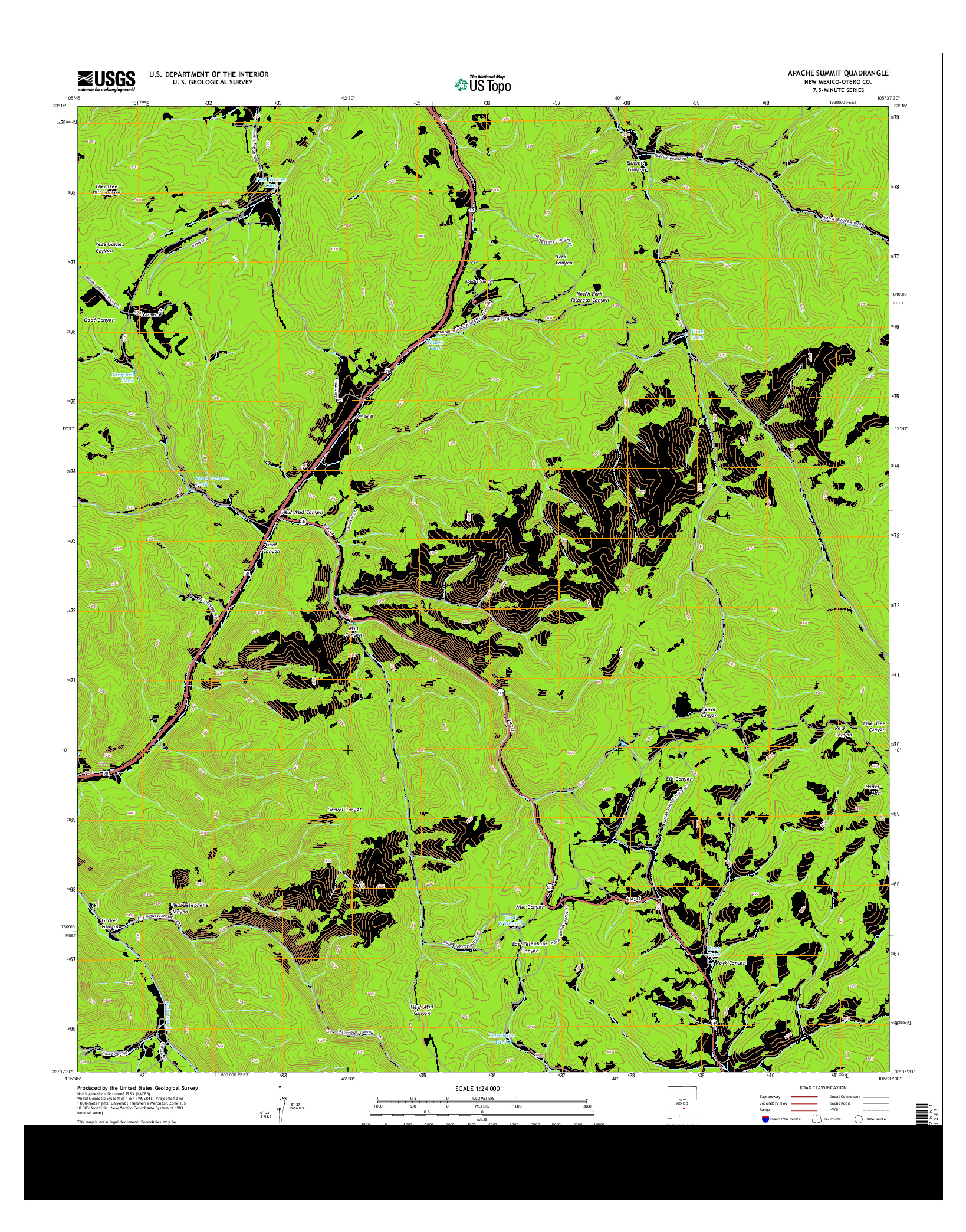 USGS US TOPO 7.5-MINUTE MAP FOR APACHE SUMMIT, NM 2013