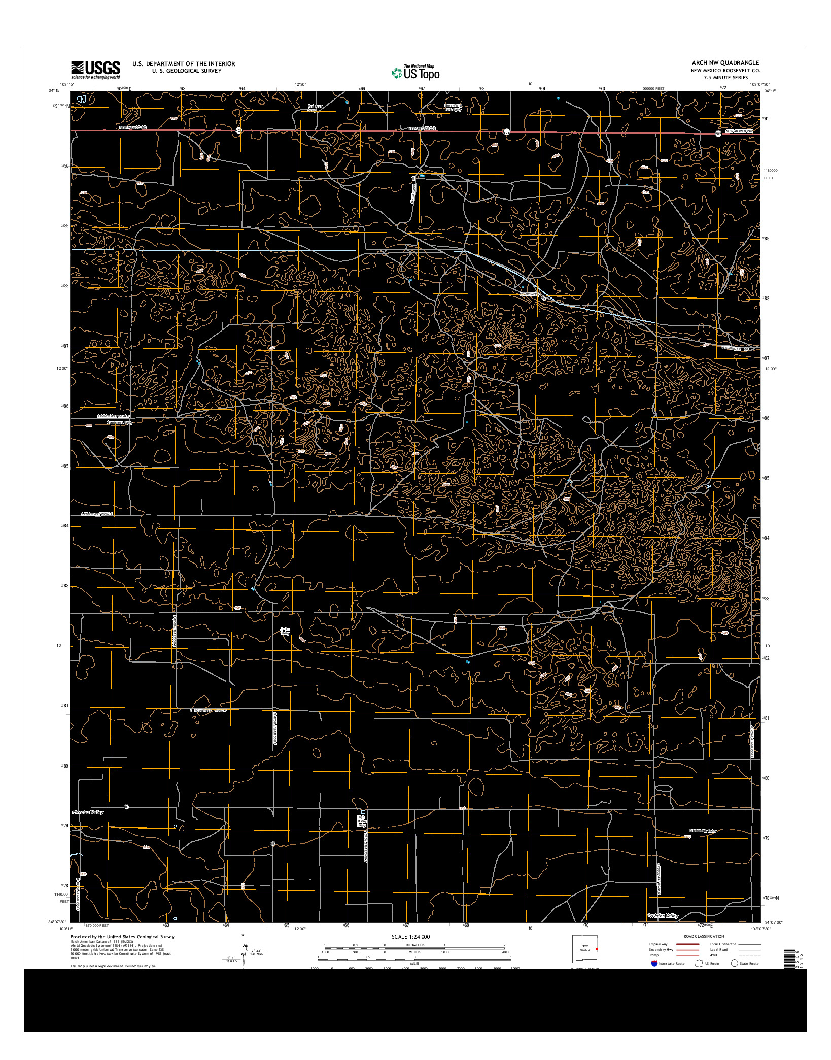 USGS US TOPO 7.5-MINUTE MAP FOR ARCH NW, NM 2013