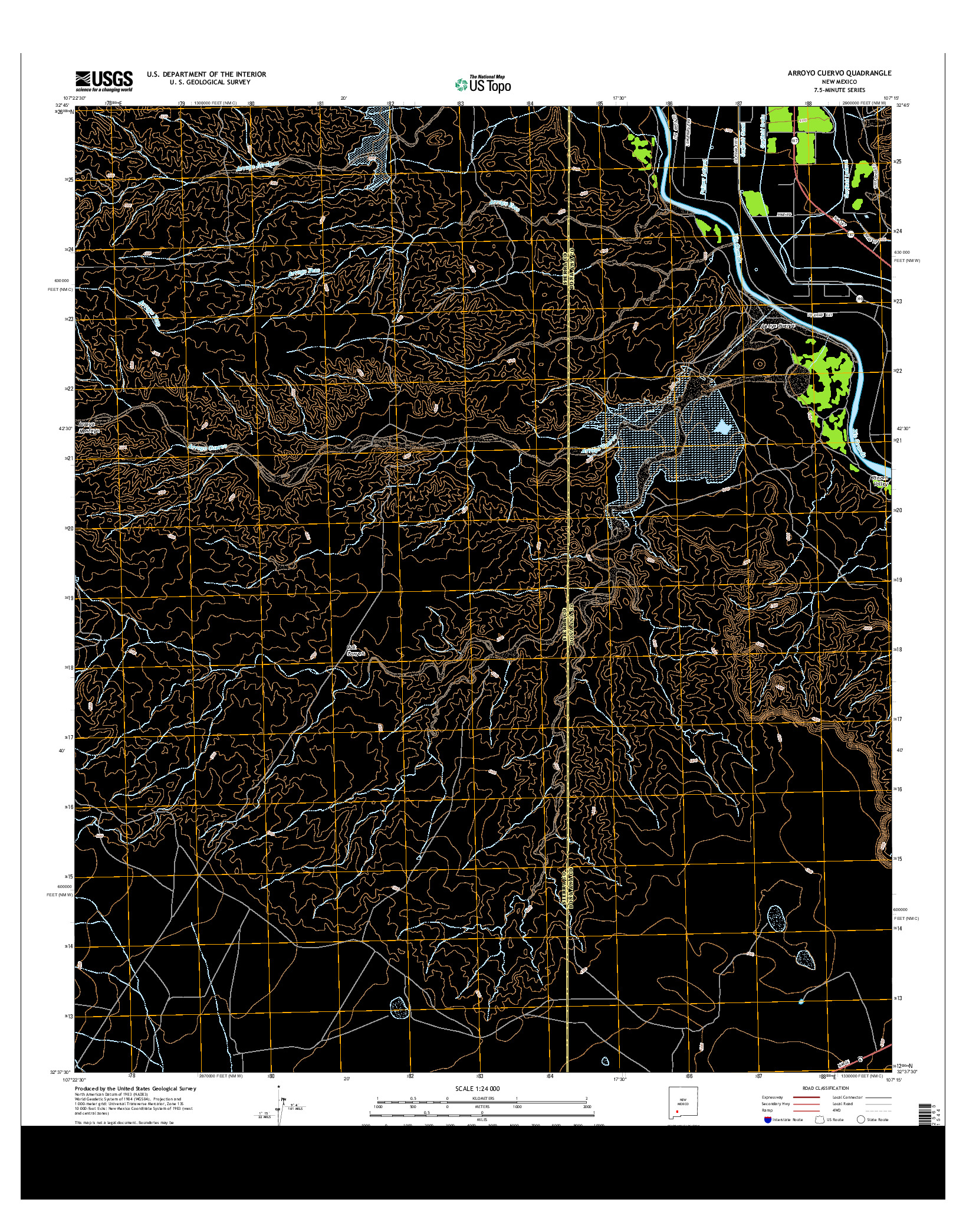USGS US TOPO 7.5-MINUTE MAP FOR ARROYO CUERVO, NM 2013