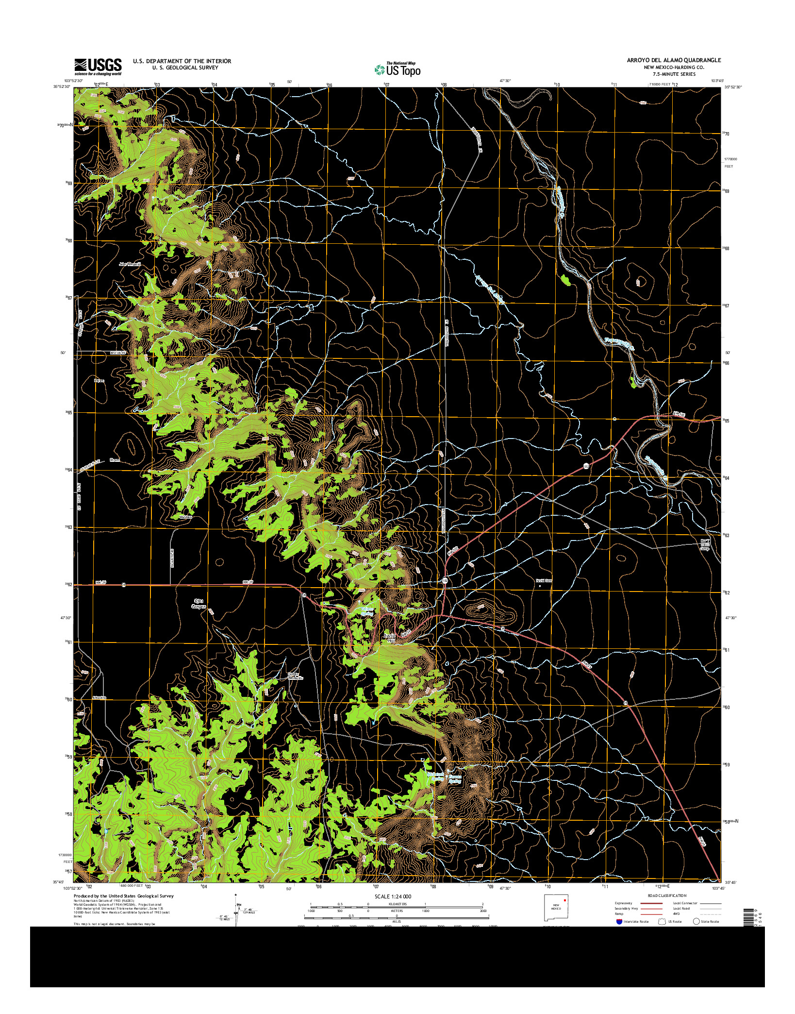 USGS US TOPO 7.5-MINUTE MAP FOR ARROYO DEL ALAMO, NM 2013