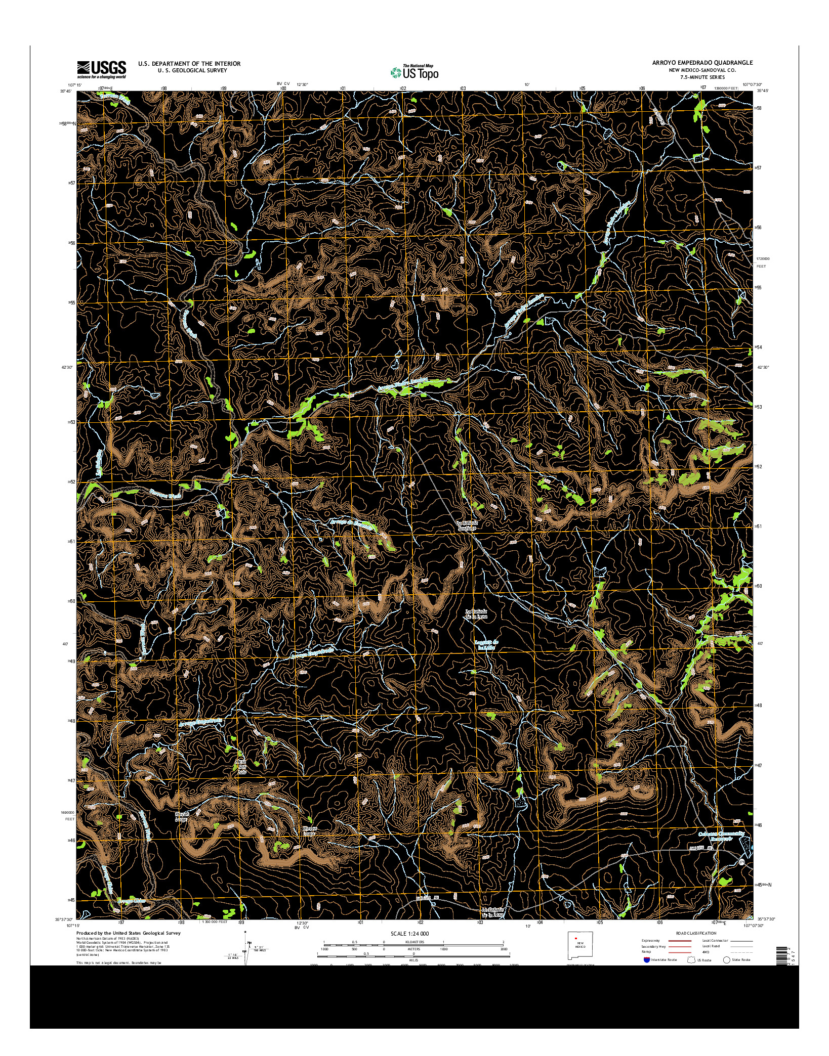 USGS US TOPO 7.5-MINUTE MAP FOR ARROYO EMPEDRADO, NM 2013