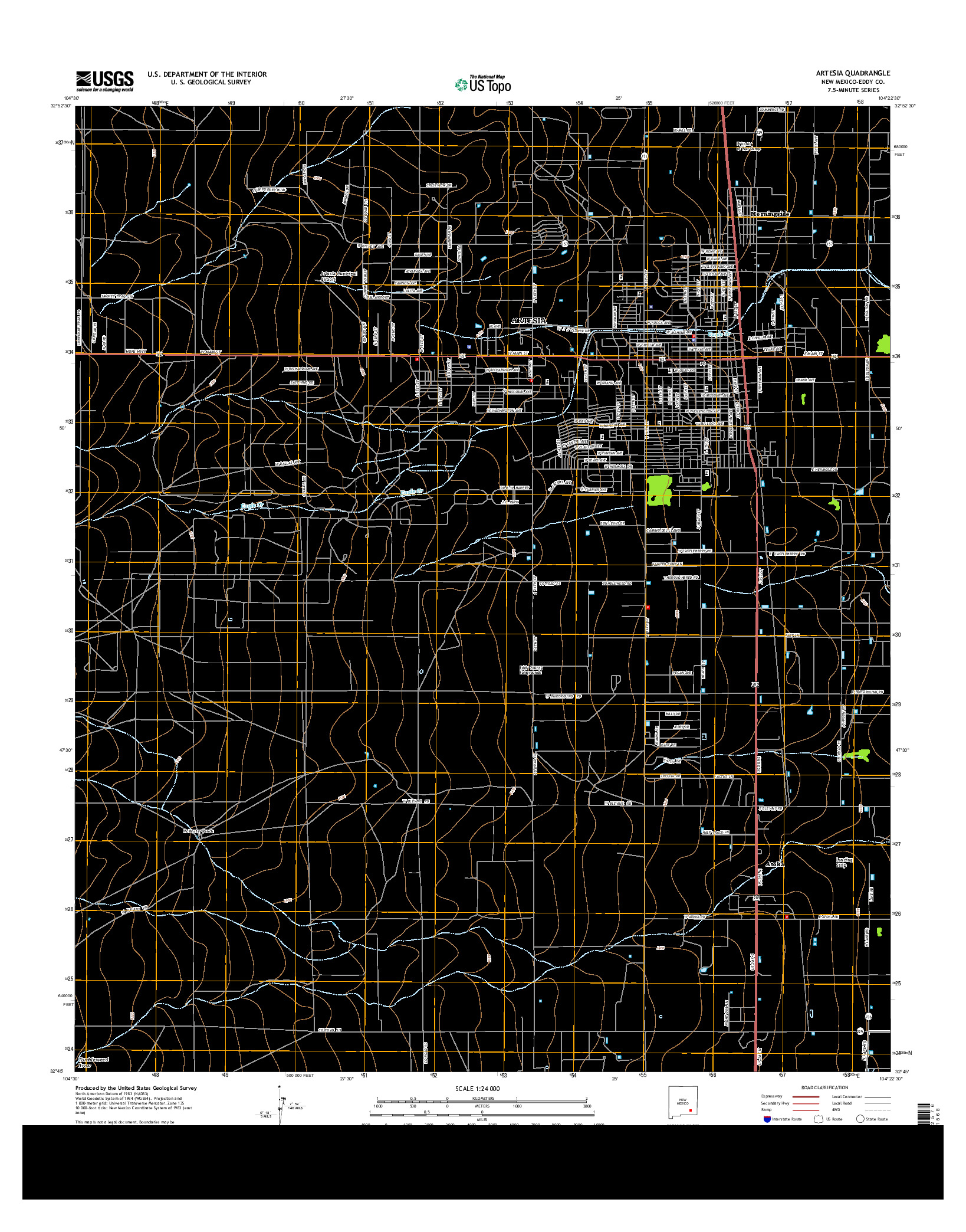 USGS US TOPO 7.5-MINUTE MAP FOR ARTESIA, NM 2013