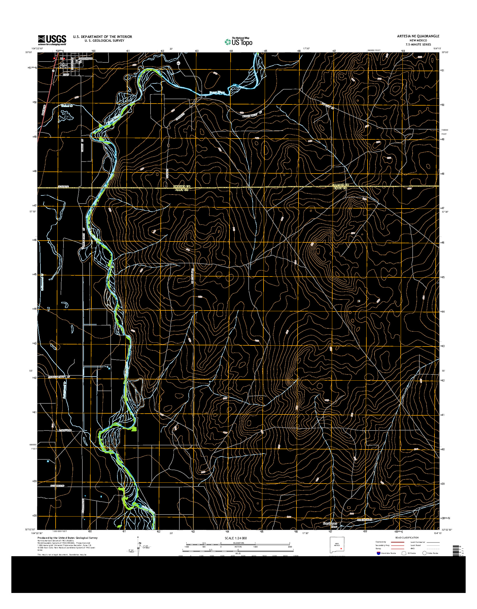 USGS US TOPO 7.5-MINUTE MAP FOR ARTESIA NE, NM 2013