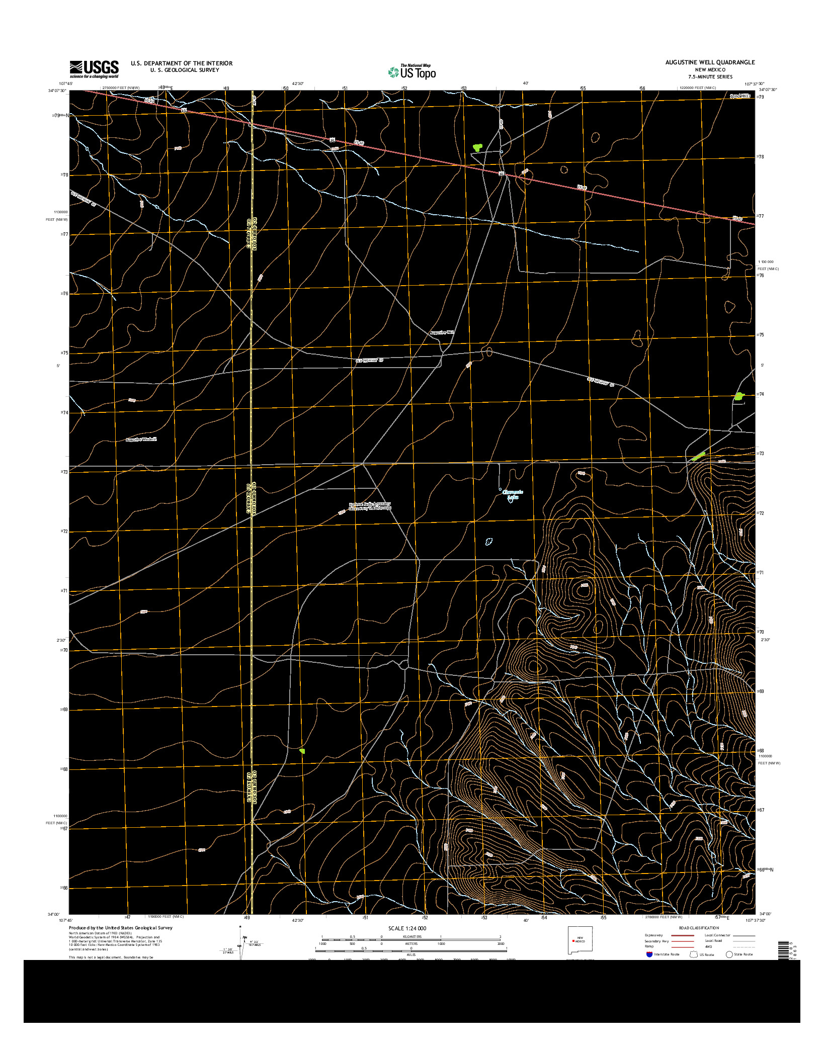 USGS US TOPO 7.5-MINUTE MAP FOR AUGUSTINE WELL, NM 2013