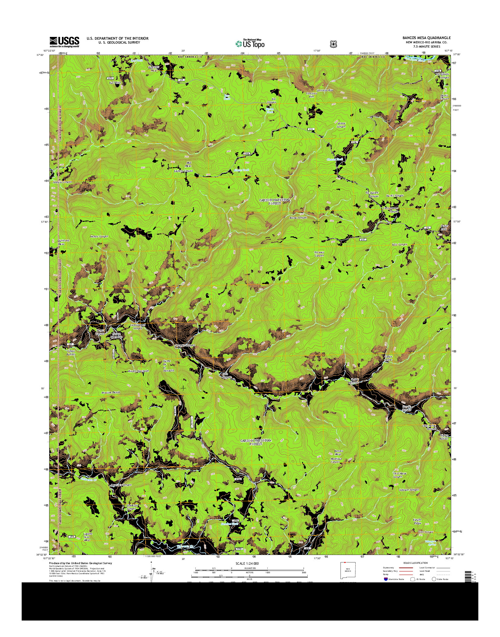 USGS US TOPO 7.5-MINUTE MAP FOR BANCOS MESA, NM 2013