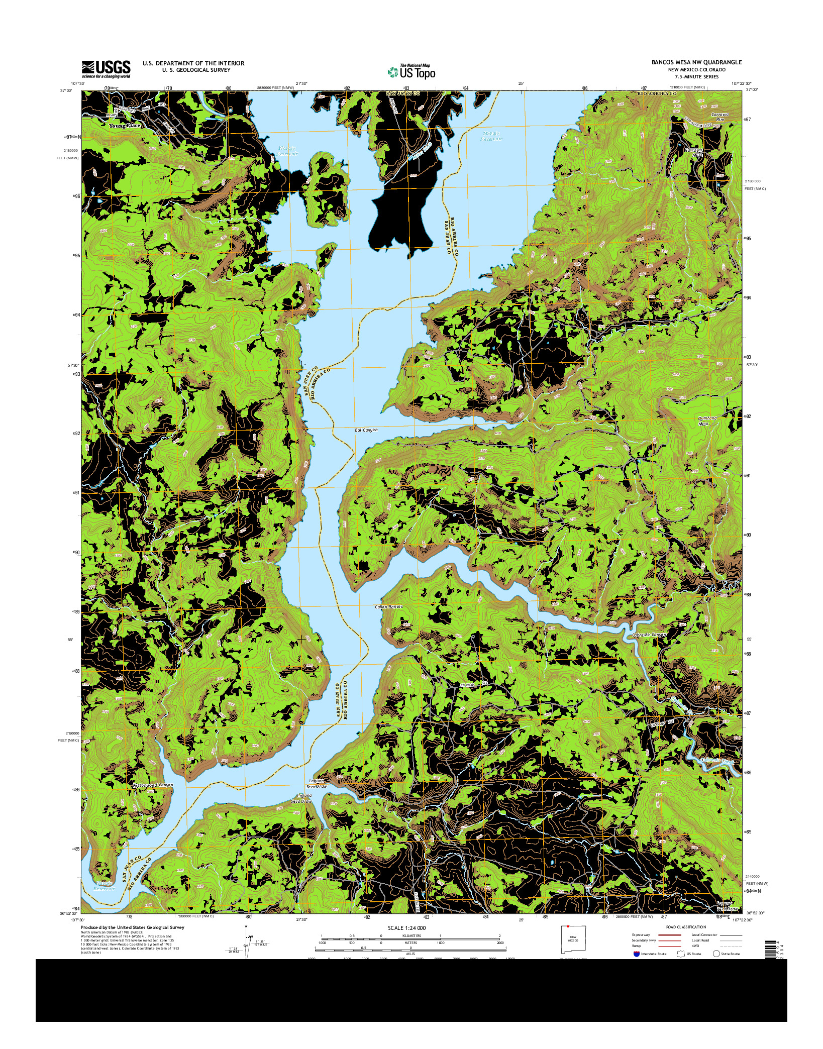 USGS US TOPO 7.5-MINUTE MAP FOR BANCOS MESA NW, NM-CO 2013