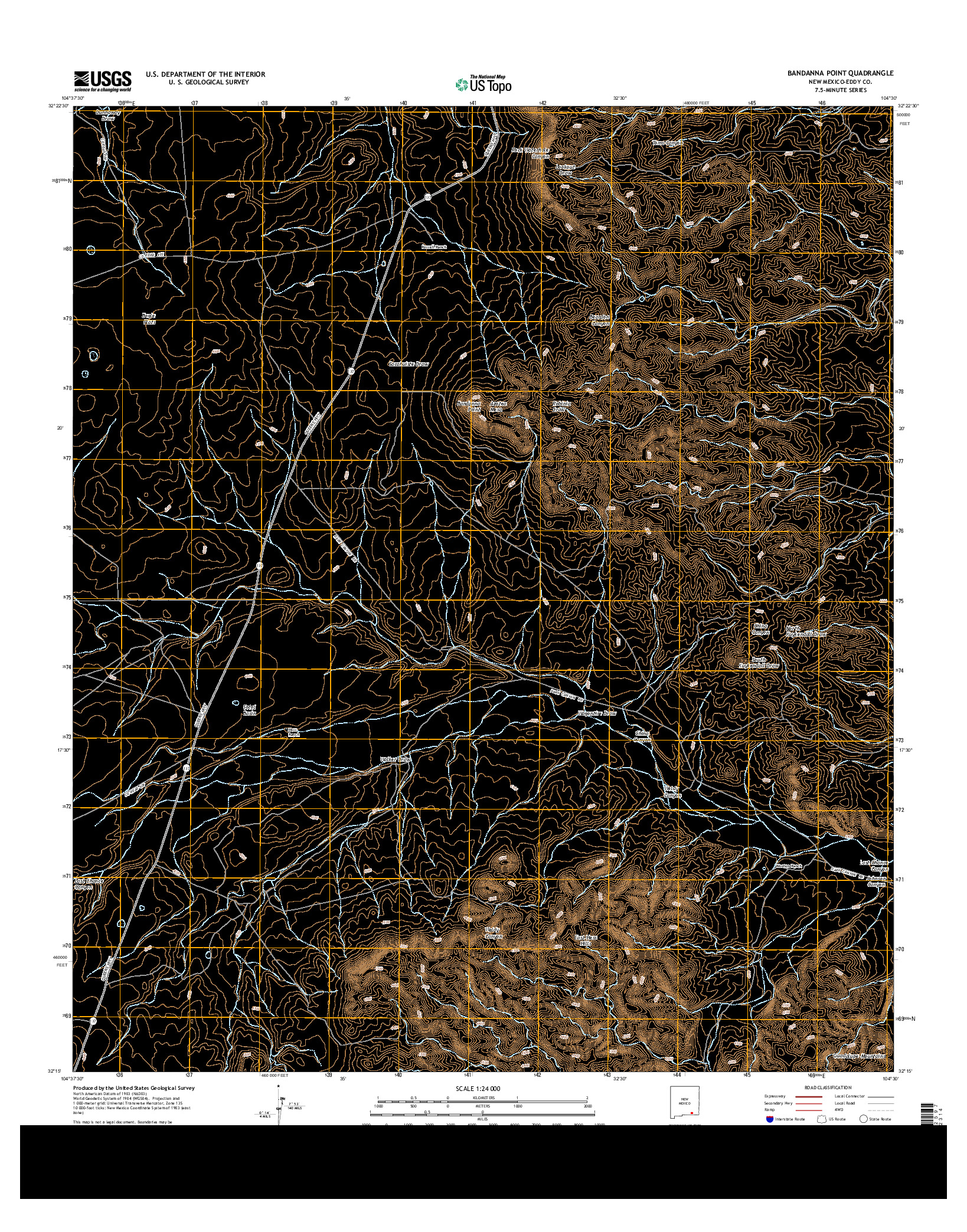 USGS US TOPO 7.5-MINUTE MAP FOR BANDANNA POINT, NM 2013