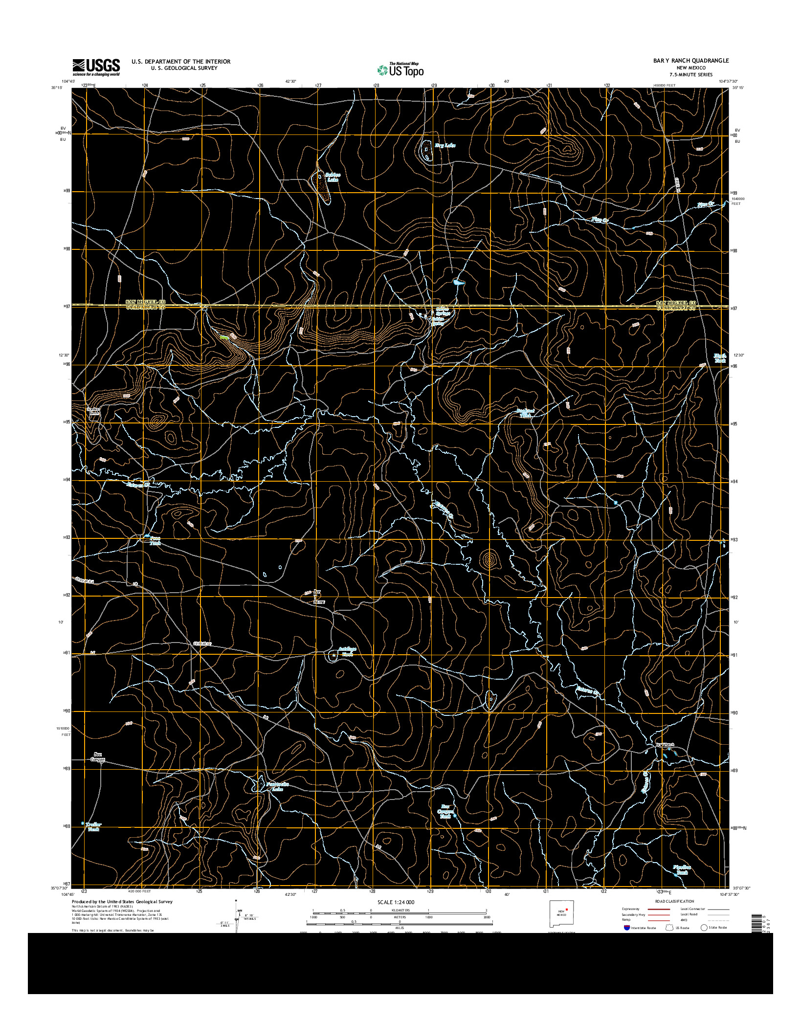 USGS US TOPO 7.5-MINUTE MAP FOR BAR Y RANCH, NM 2013