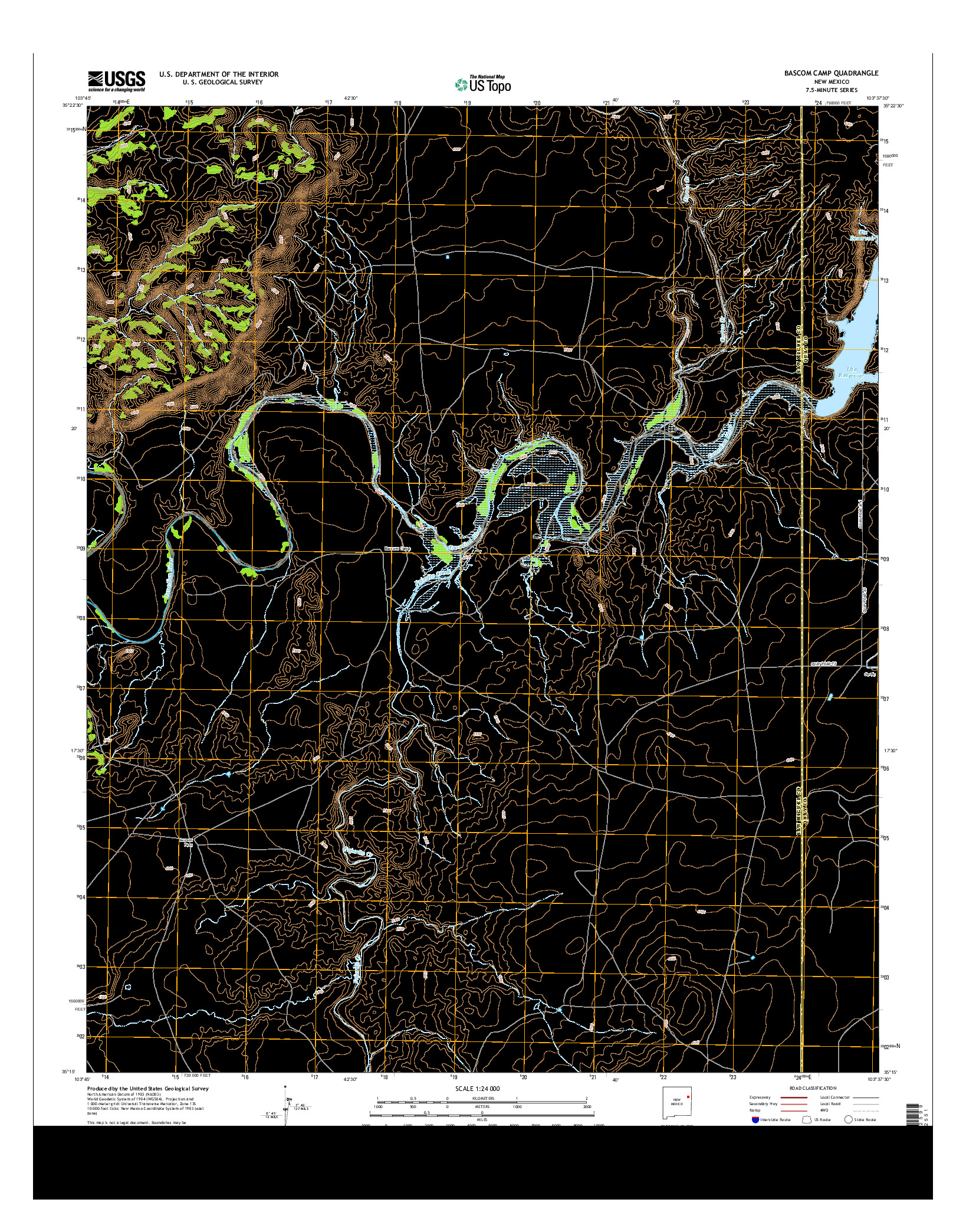 USGS US TOPO 7.5-MINUTE MAP FOR BASCOM CAMP, NM 2013