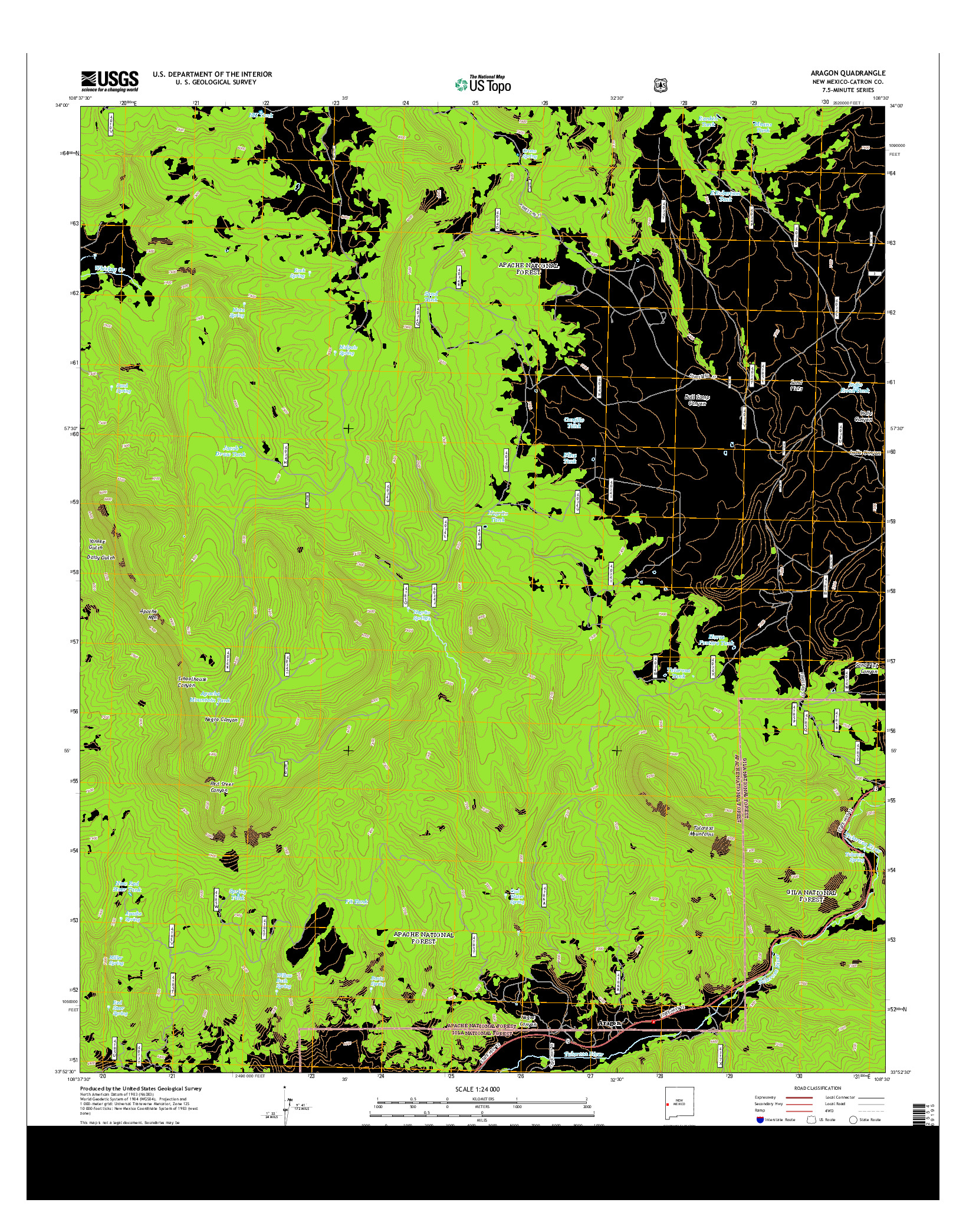 USGS US TOPO 7.5-MINUTE MAP FOR ARAGON, NM 2013