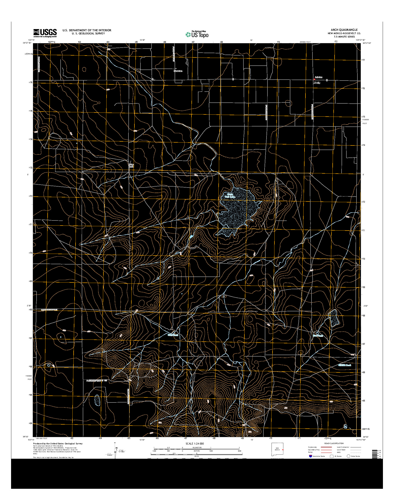 USGS US TOPO 7.5-MINUTE MAP FOR ARCH, NM 2013