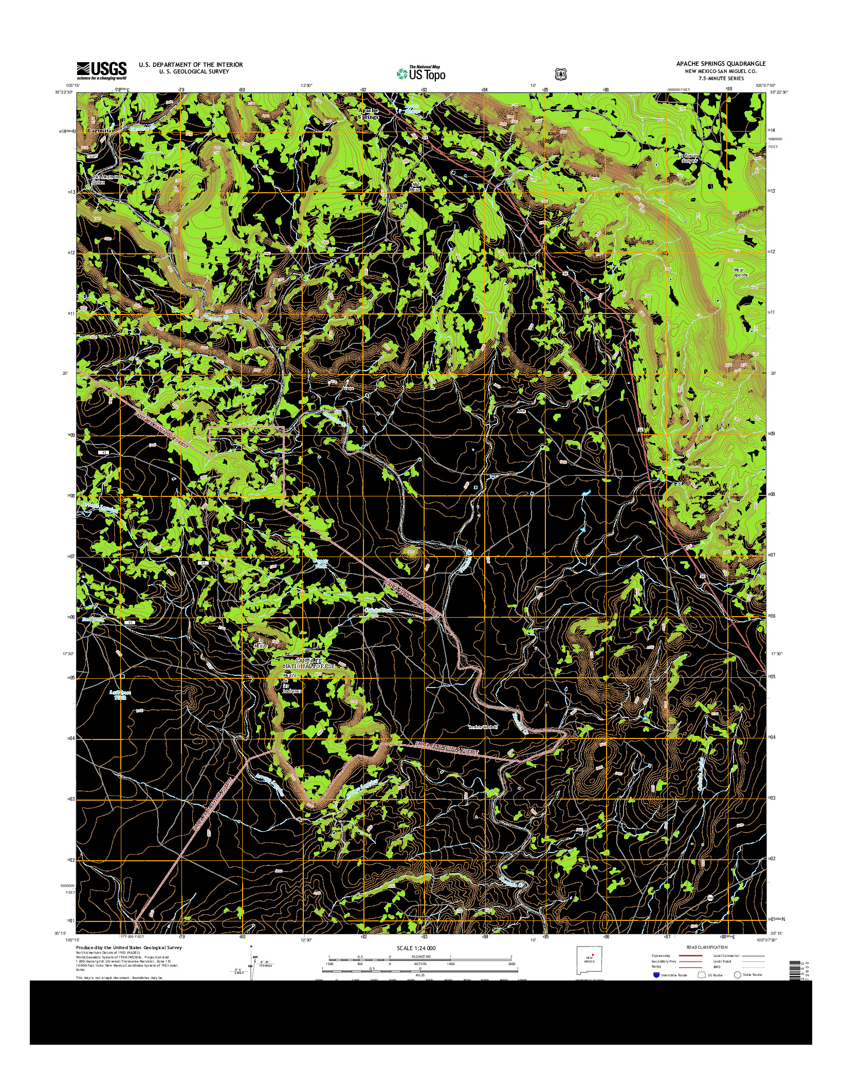 USGS US TOPO 7.5-MINUTE MAP FOR APACHE SPRINGS, NM 2013