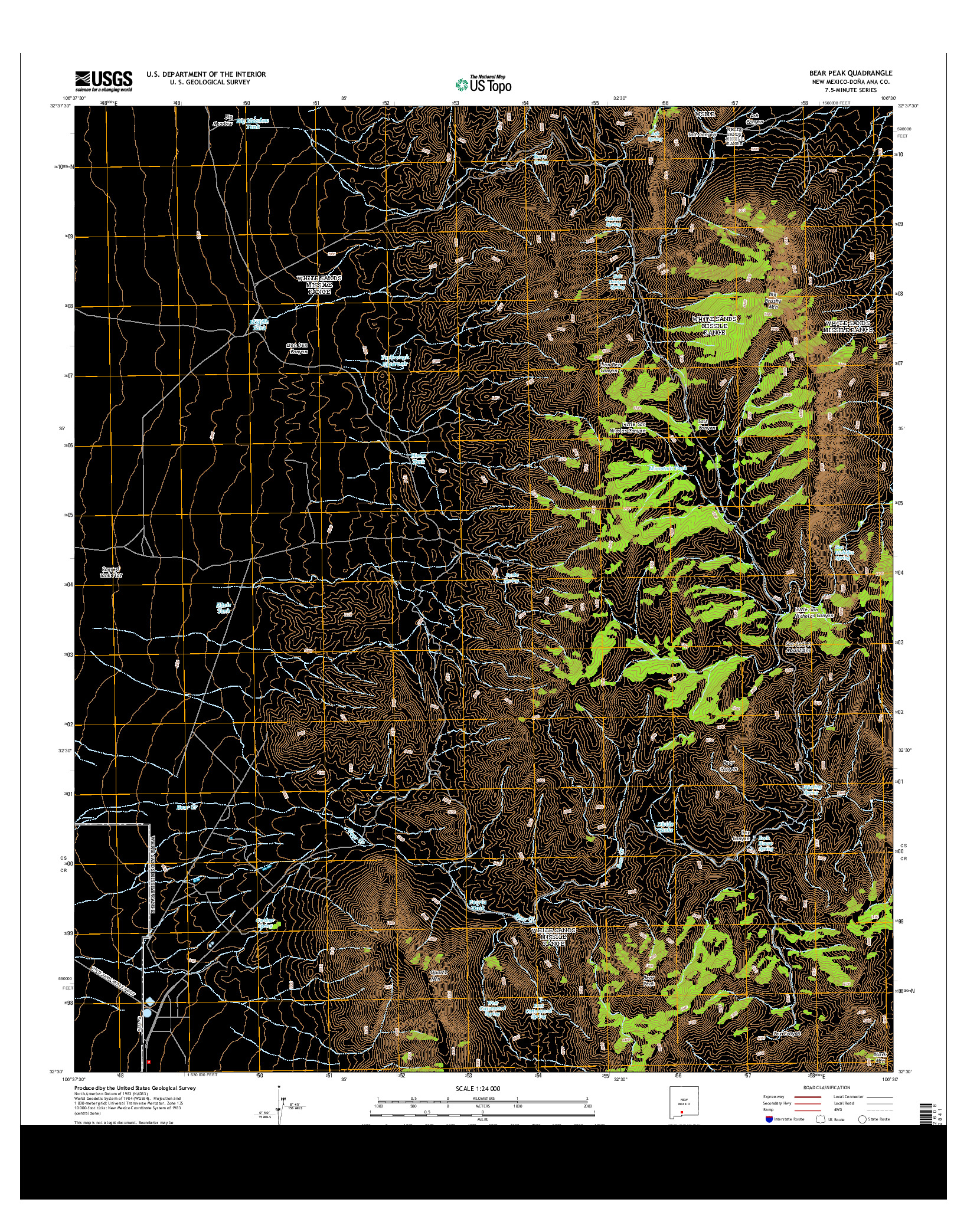 USGS US TOPO 7.5-MINUTE MAP FOR BEAR PEAK, NM 2013