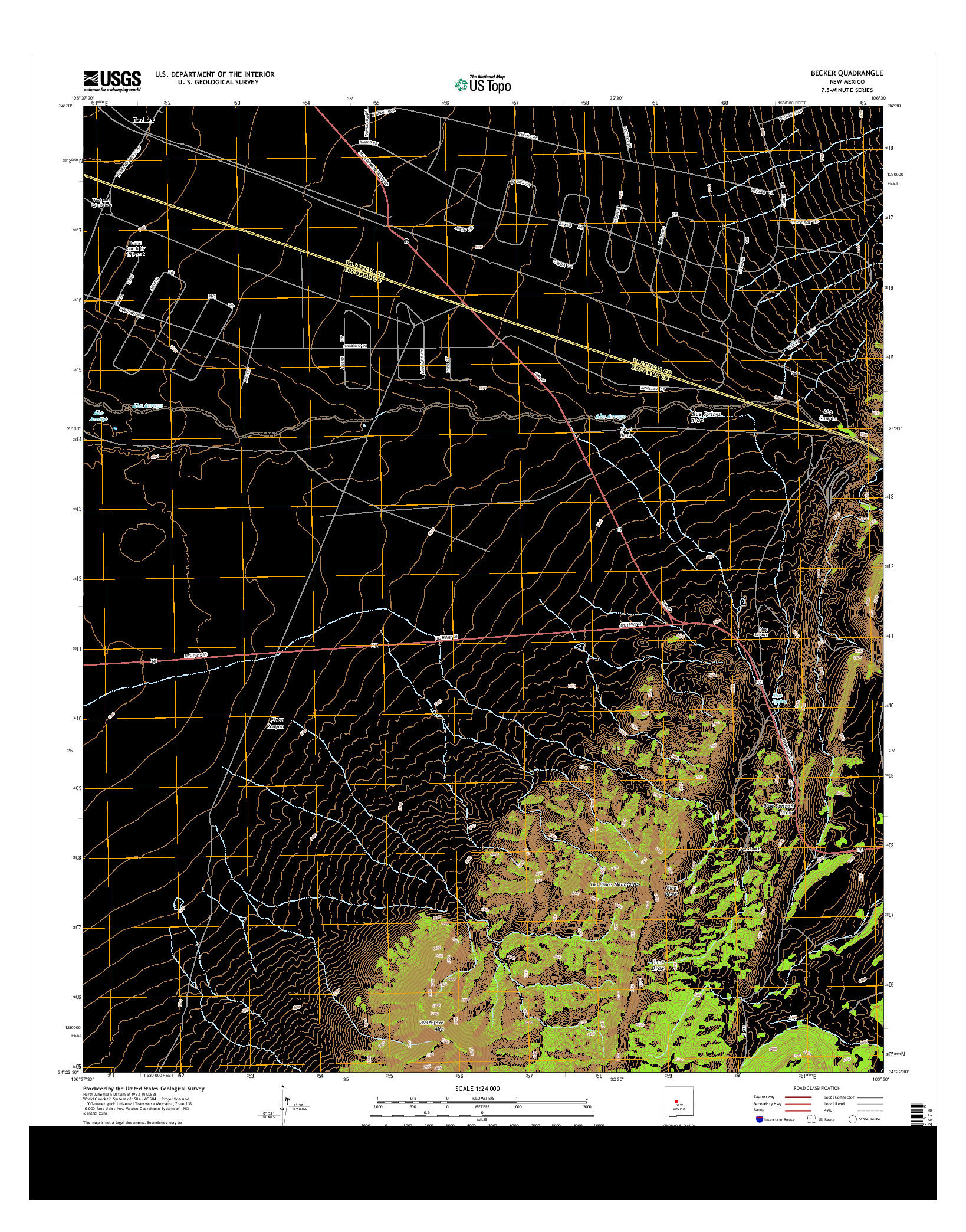 USGS US TOPO 7.5-MINUTE MAP FOR BECKER, NM 2013