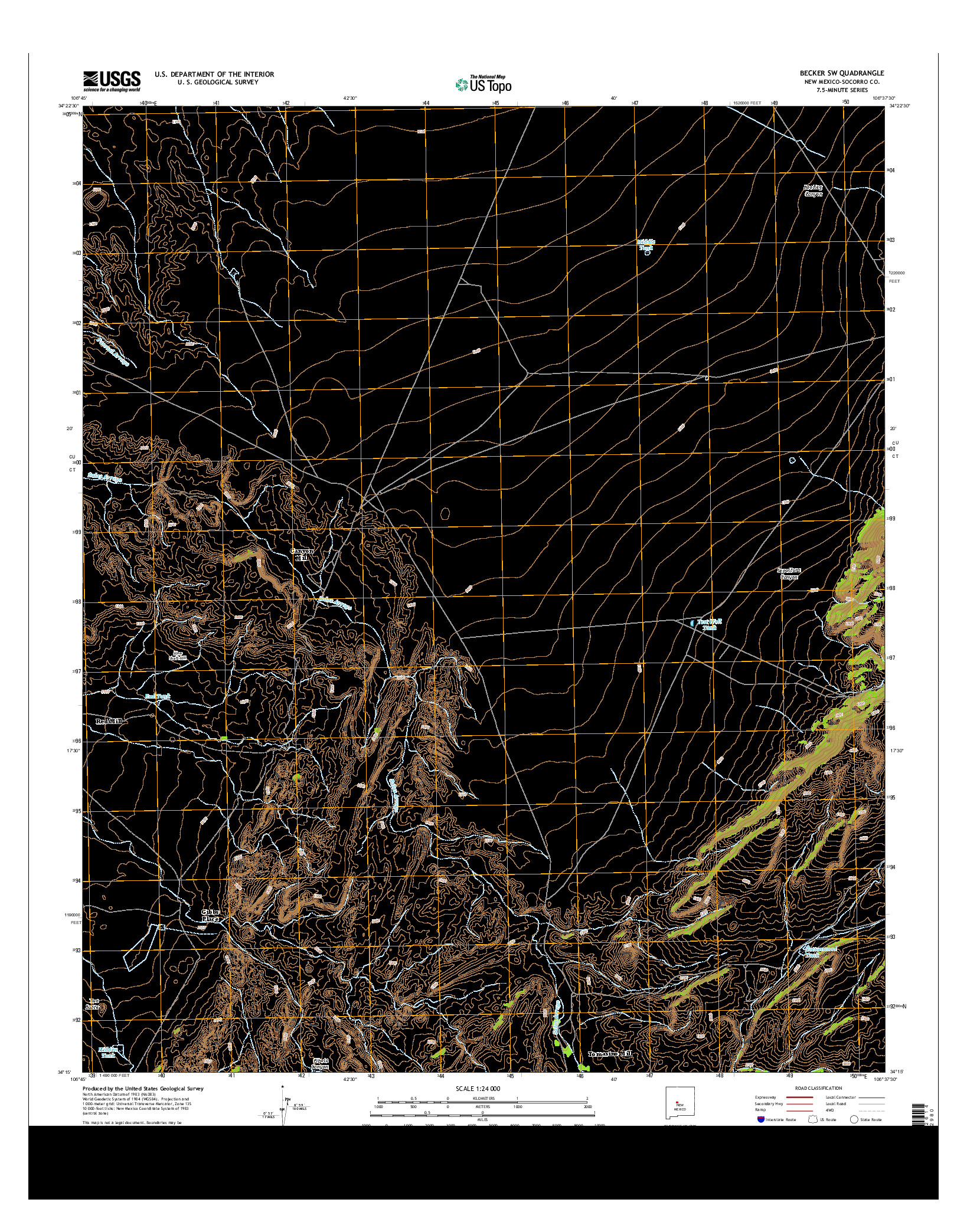 USGS US TOPO 7.5-MINUTE MAP FOR BECKER SW, NM 2013