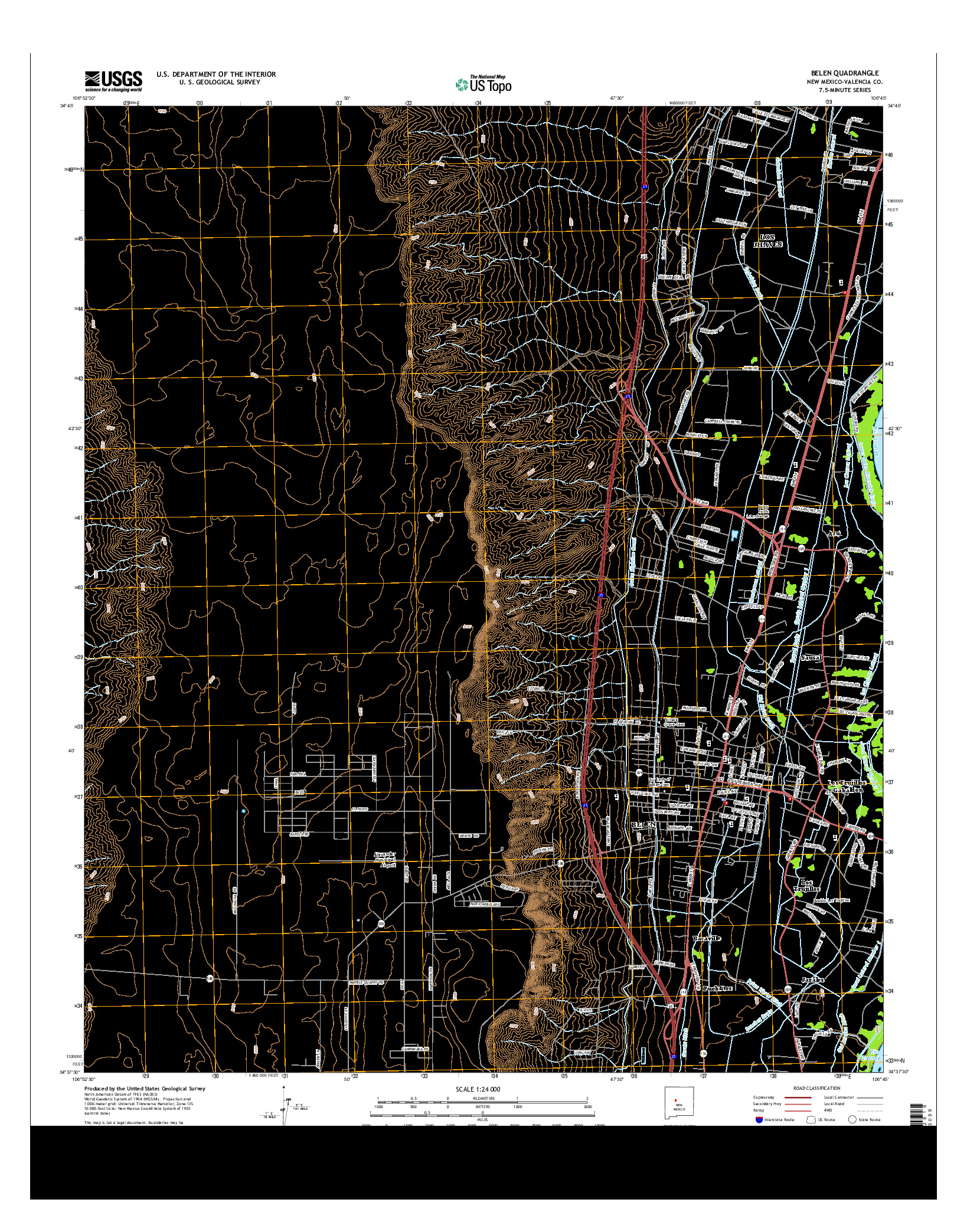 USGS US TOPO 7.5-MINUTE MAP FOR BELEN, NM 2013