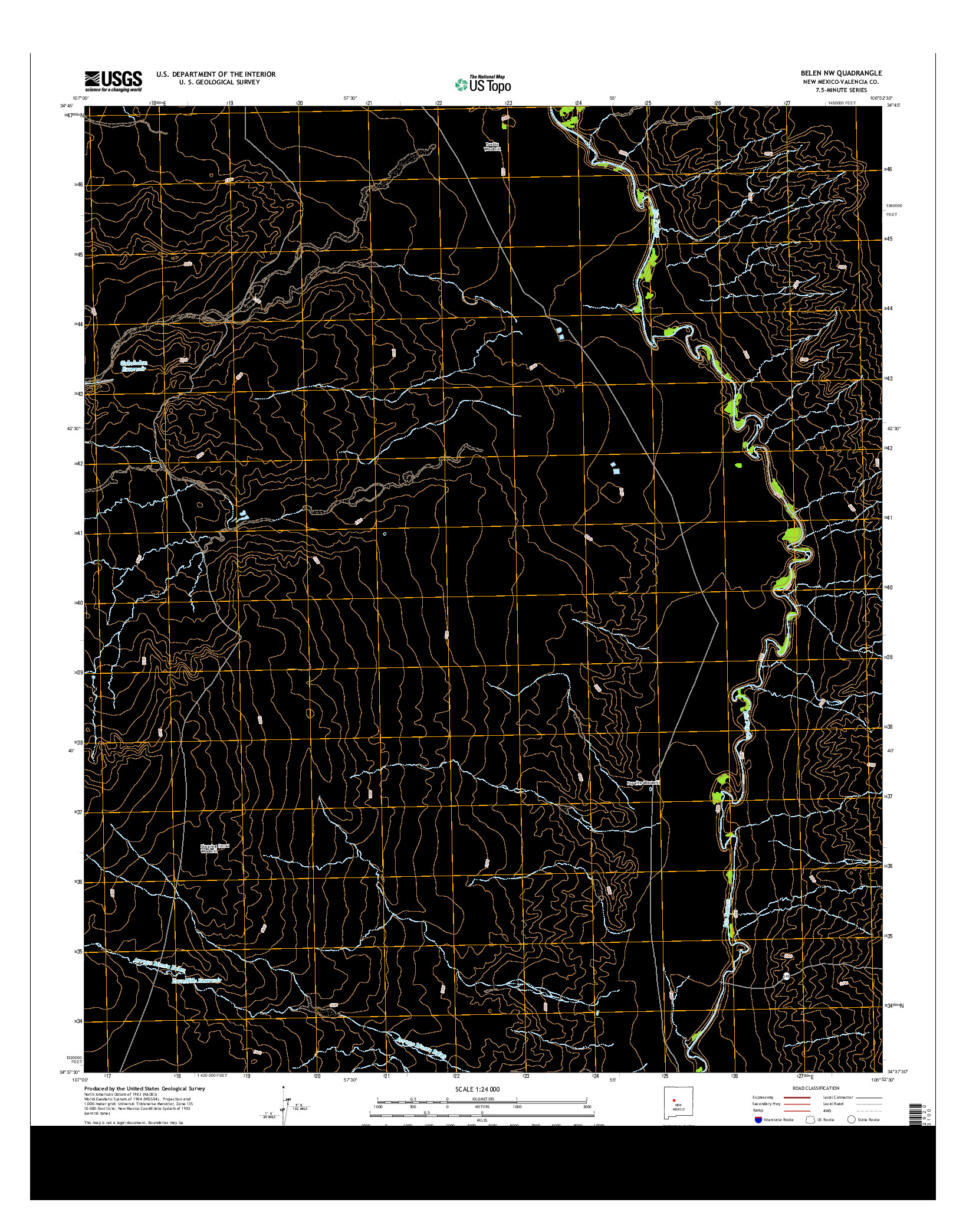 USGS US TOPO 7.5-MINUTE MAP FOR BELEN NW, NM 2013