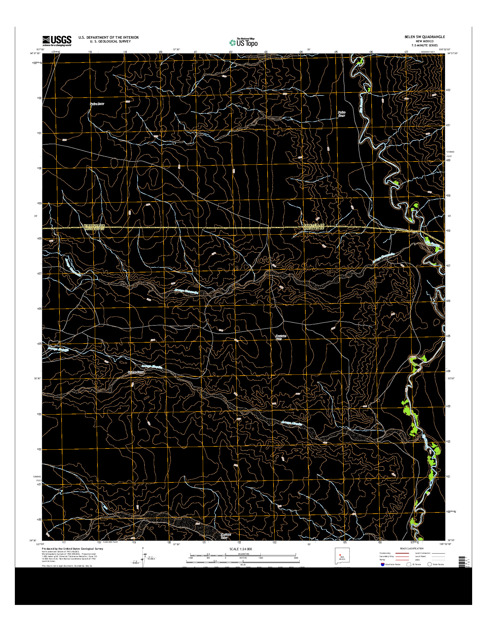 USGS US TOPO 7.5-MINUTE MAP FOR BELEN SW, NM 2013