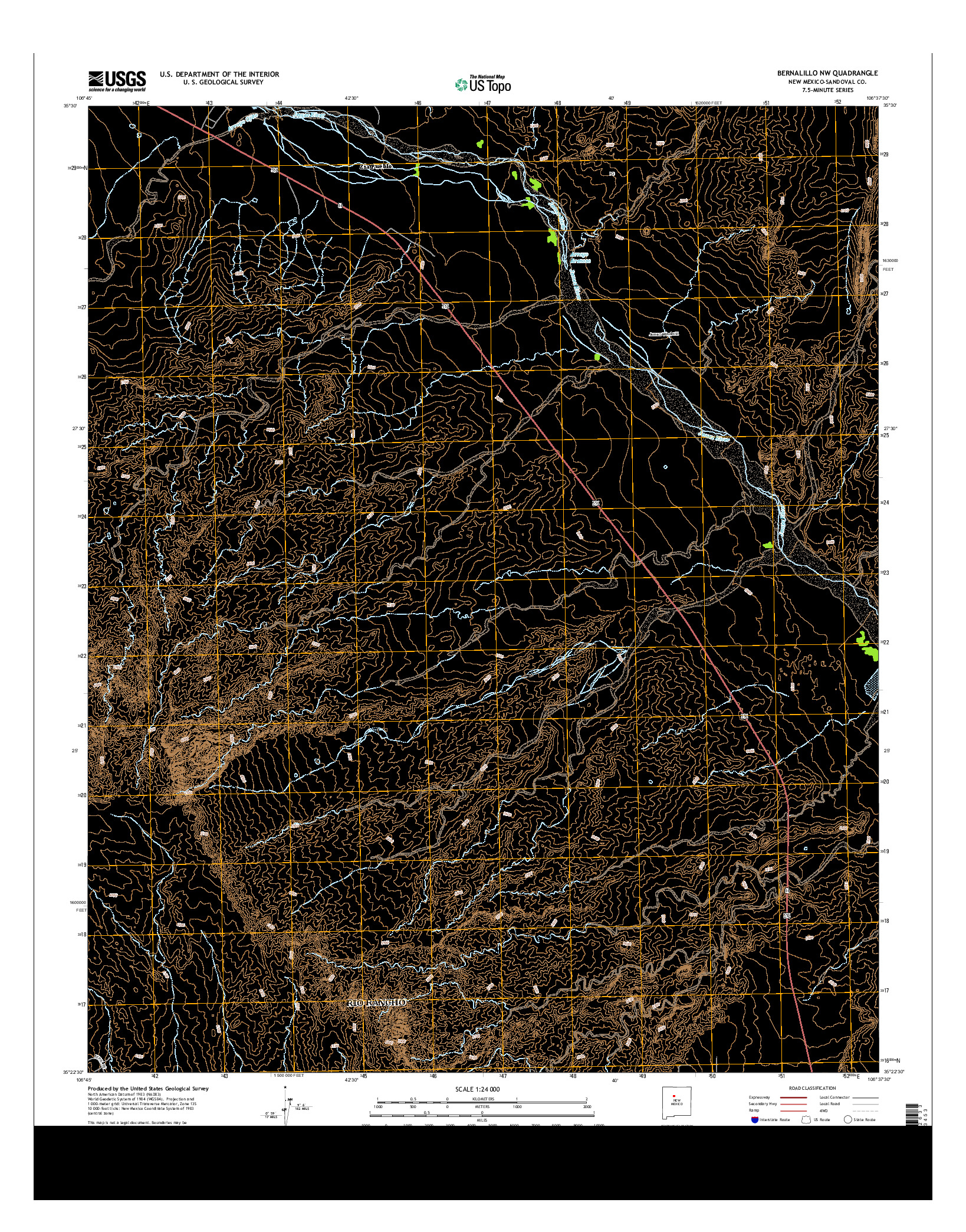 USGS US TOPO 7.5-MINUTE MAP FOR BERNALILLO NW, NM 2013