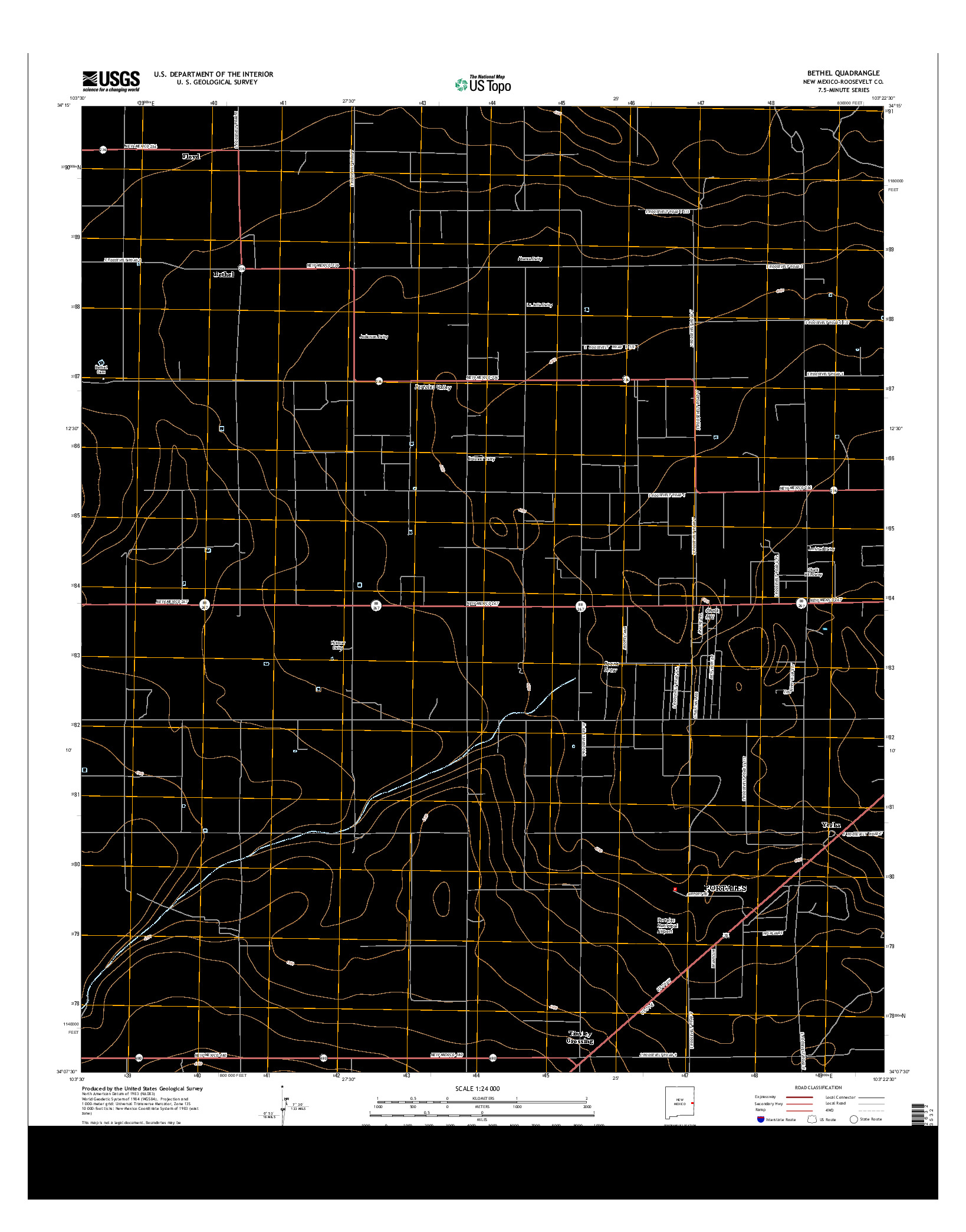 USGS US TOPO 7.5-MINUTE MAP FOR BETHEL, NM 2013