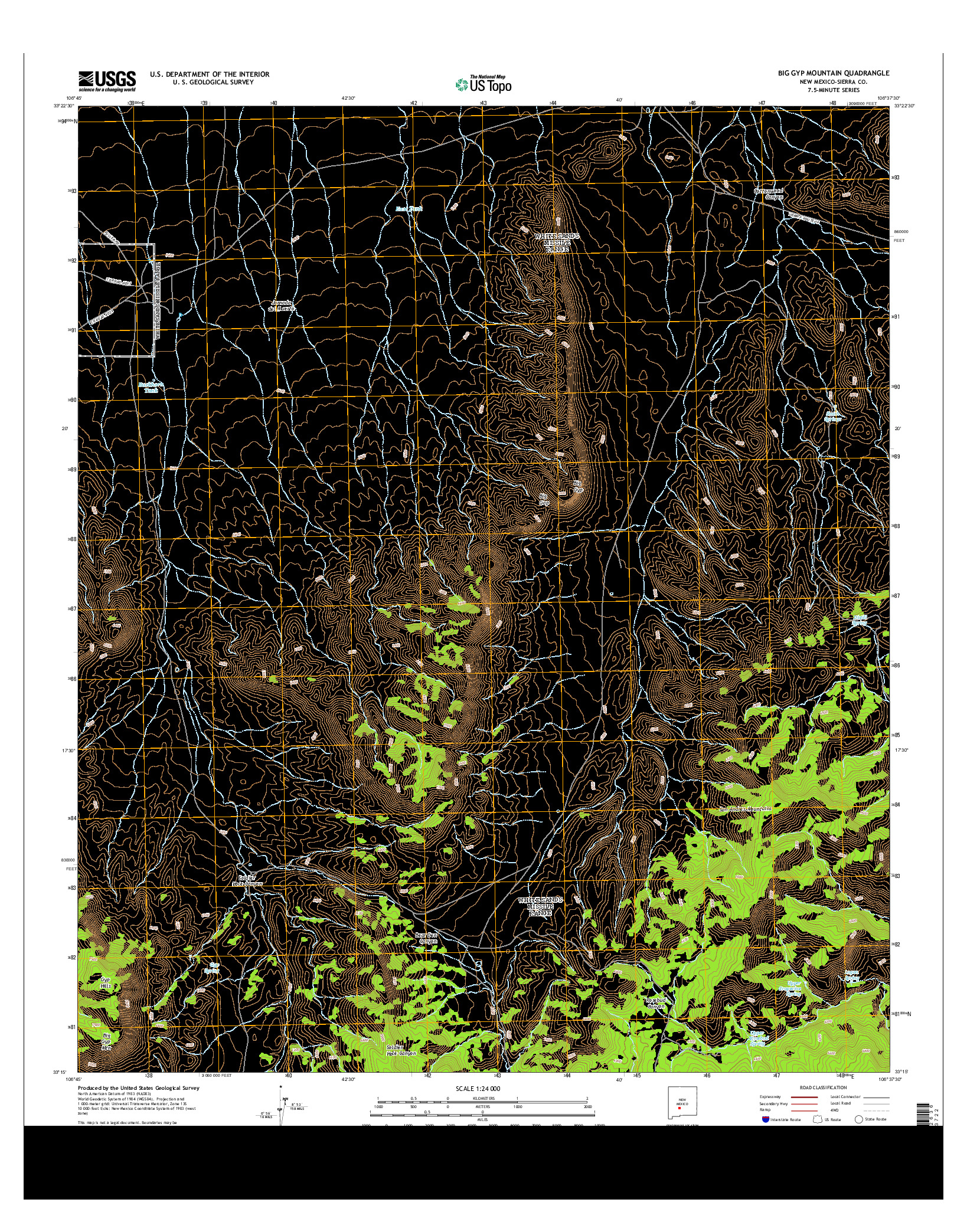 USGS US TOPO 7.5-MINUTE MAP FOR BIG GYP MOUNTAIN, NM 2013