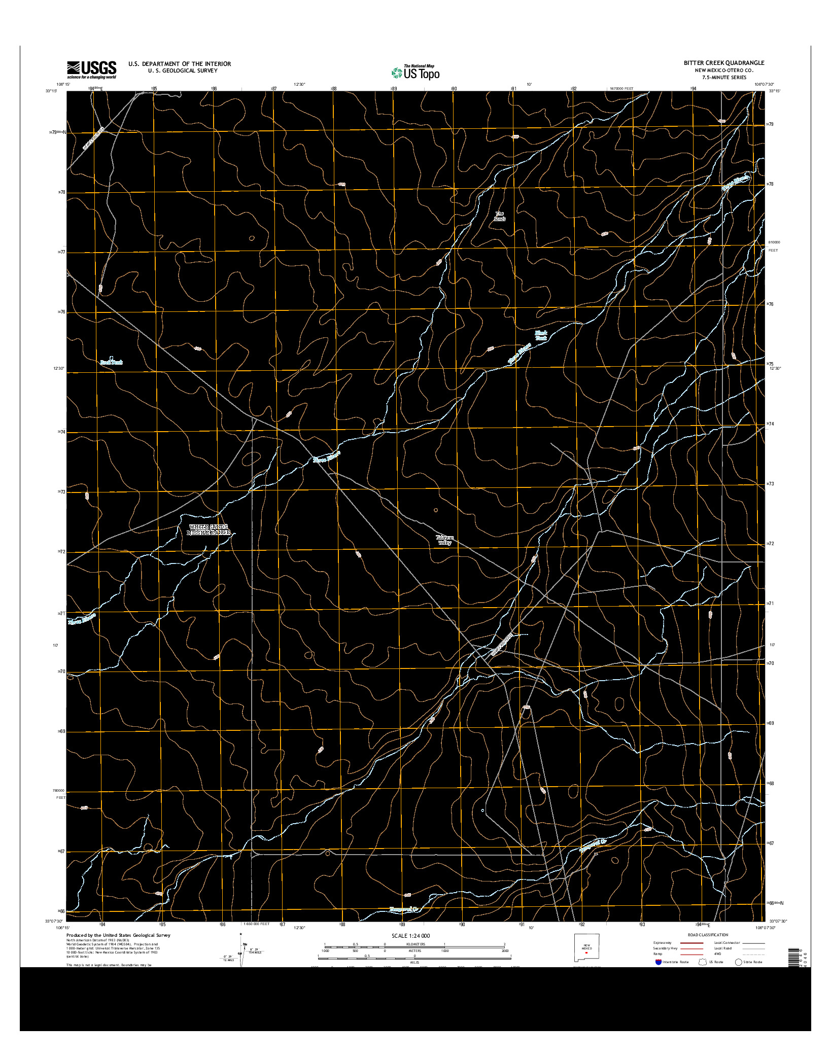 USGS US TOPO 7.5-MINUTE MAP FOR BITTER CREEK, NM 2013