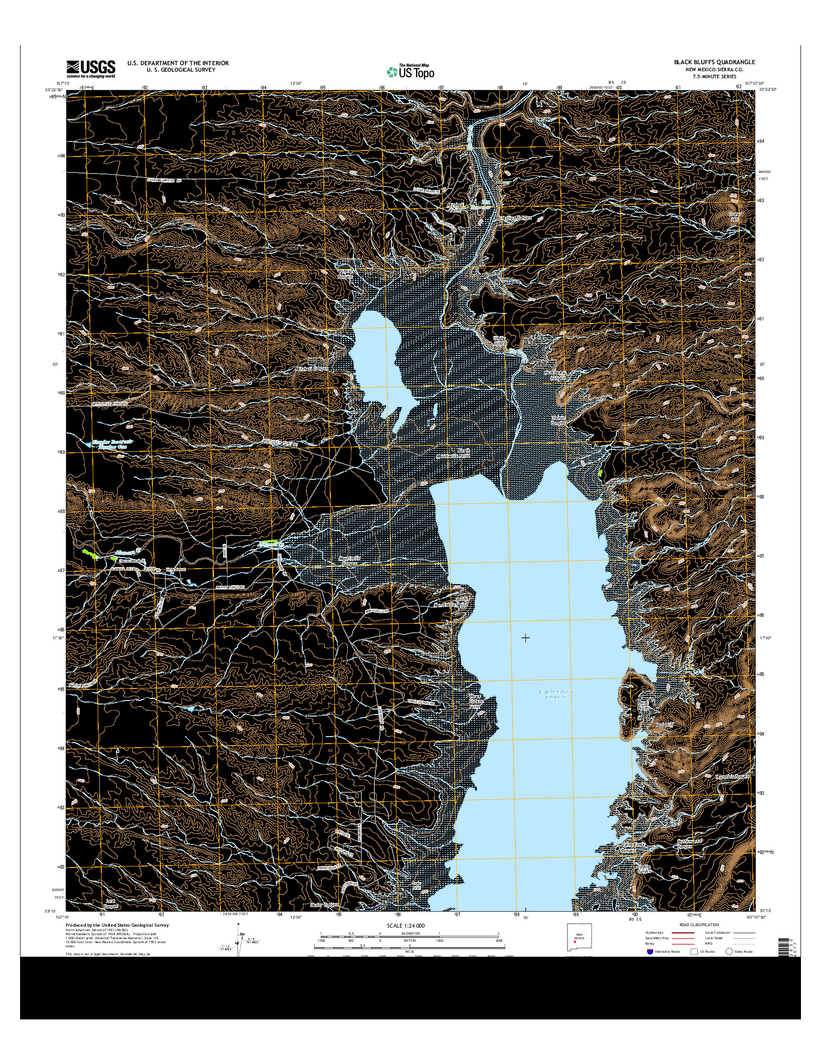 USGS US TOPO 7.5-MINUTE MAP FOR BLACK BLUFFS, NM 2013