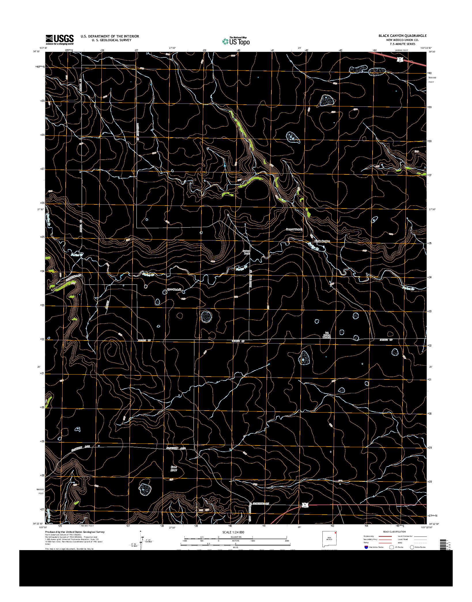 USGS US TOPO 7.5-MINUTE MAP FOR BLACK CANYON, NM 2013