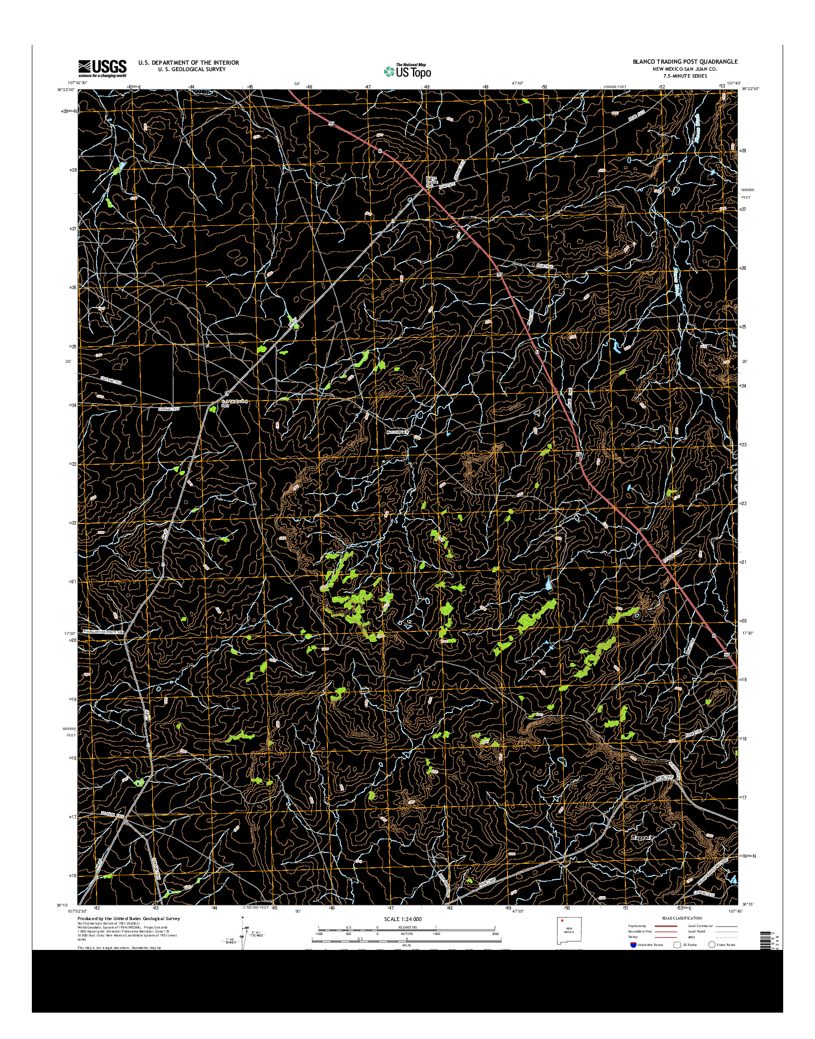 USGS US TOPO 7.5-MINUTE MAP FOR BLANCO TRADING POST, NM 2013