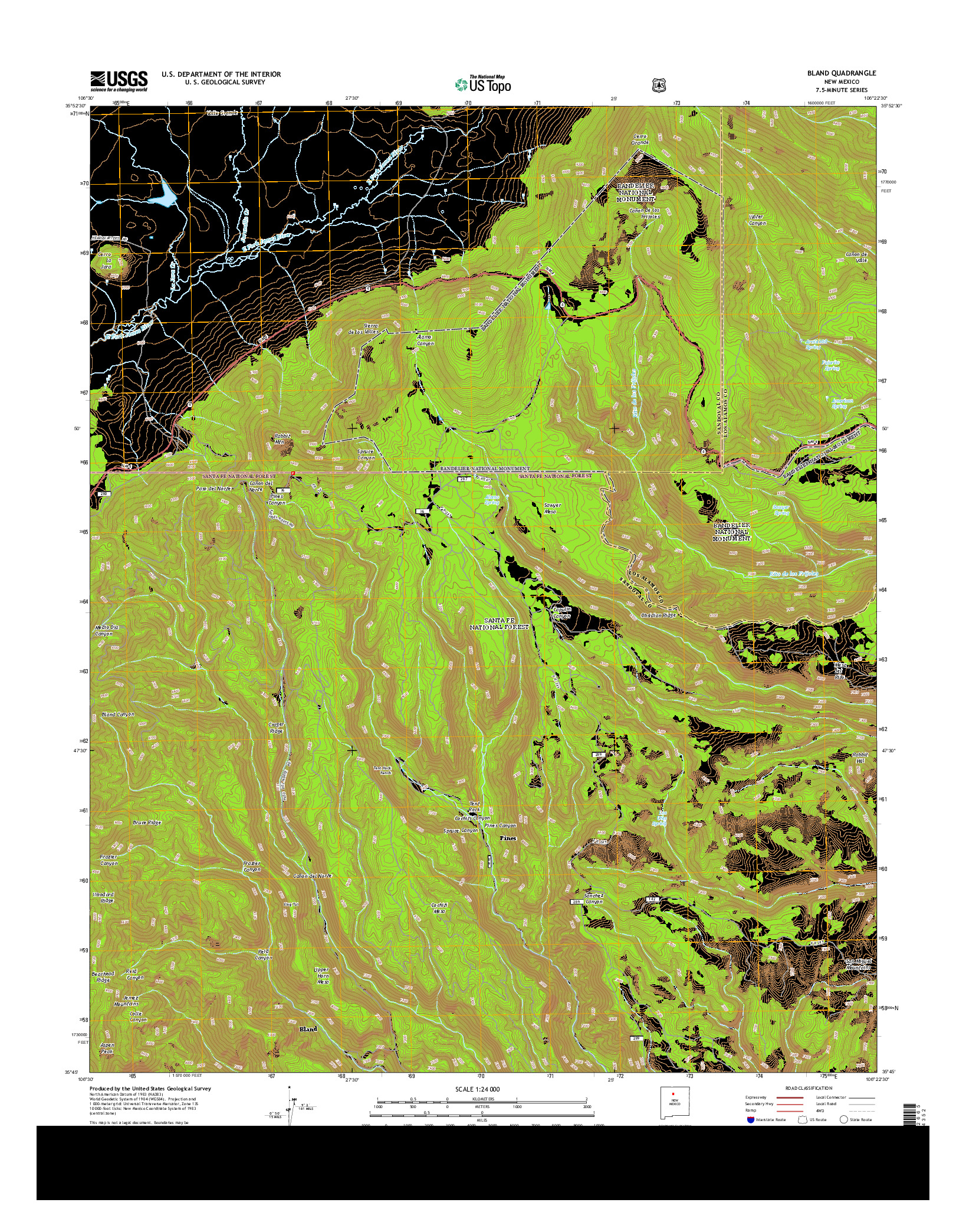 USGS US TOPO 7.5-MINUTE MAP FOR BLAND, NM 2013