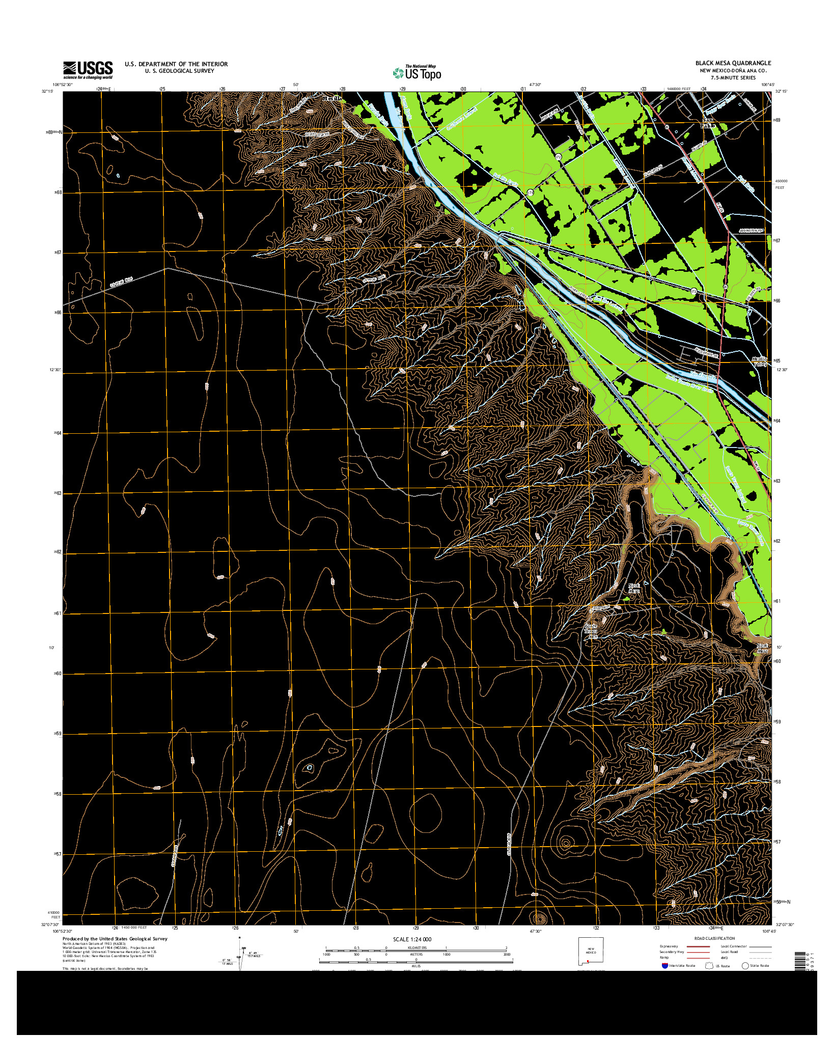 USGS US TOPO 7.5-MINUTE MAP FOR BLACK MESA, NM 2013