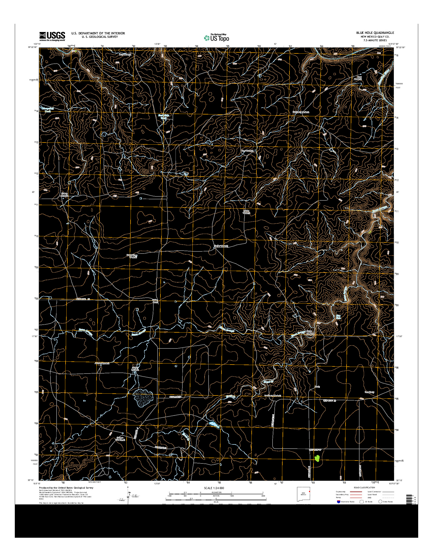 USGS US TOPO 7.5-MINUTE MAP FOR BLUE HOLE, NM 2013