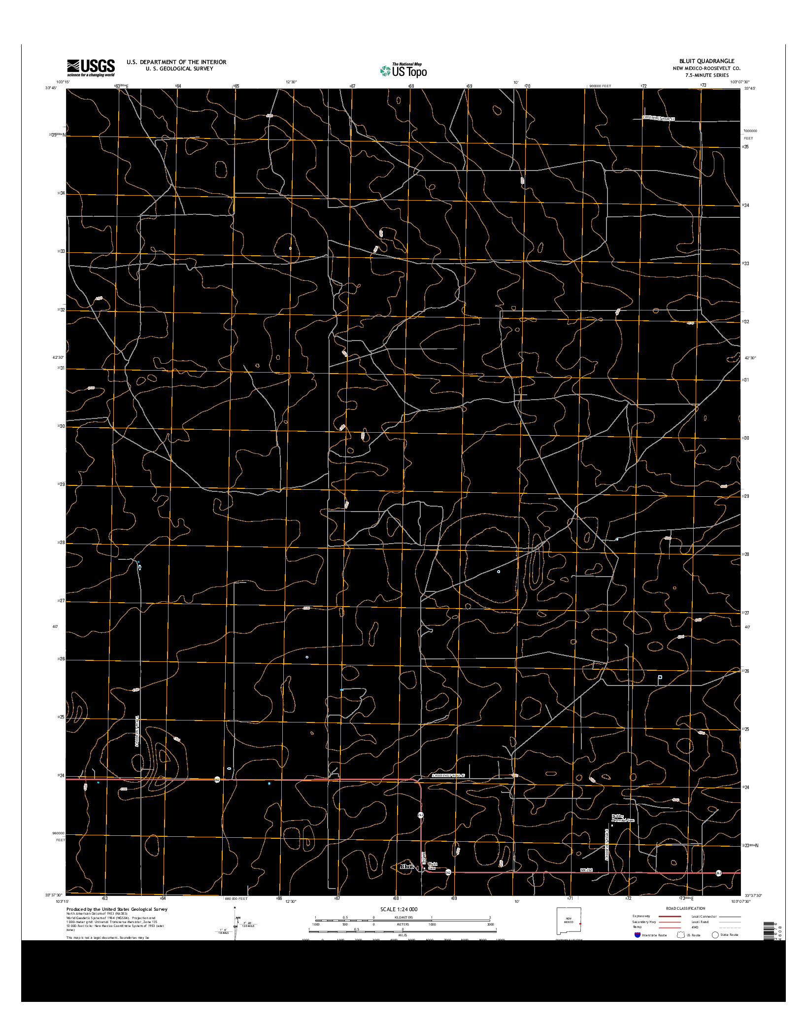 USGS US TOPO 7.5-MINUTE MAP FOR BLUIT, NM 2013
