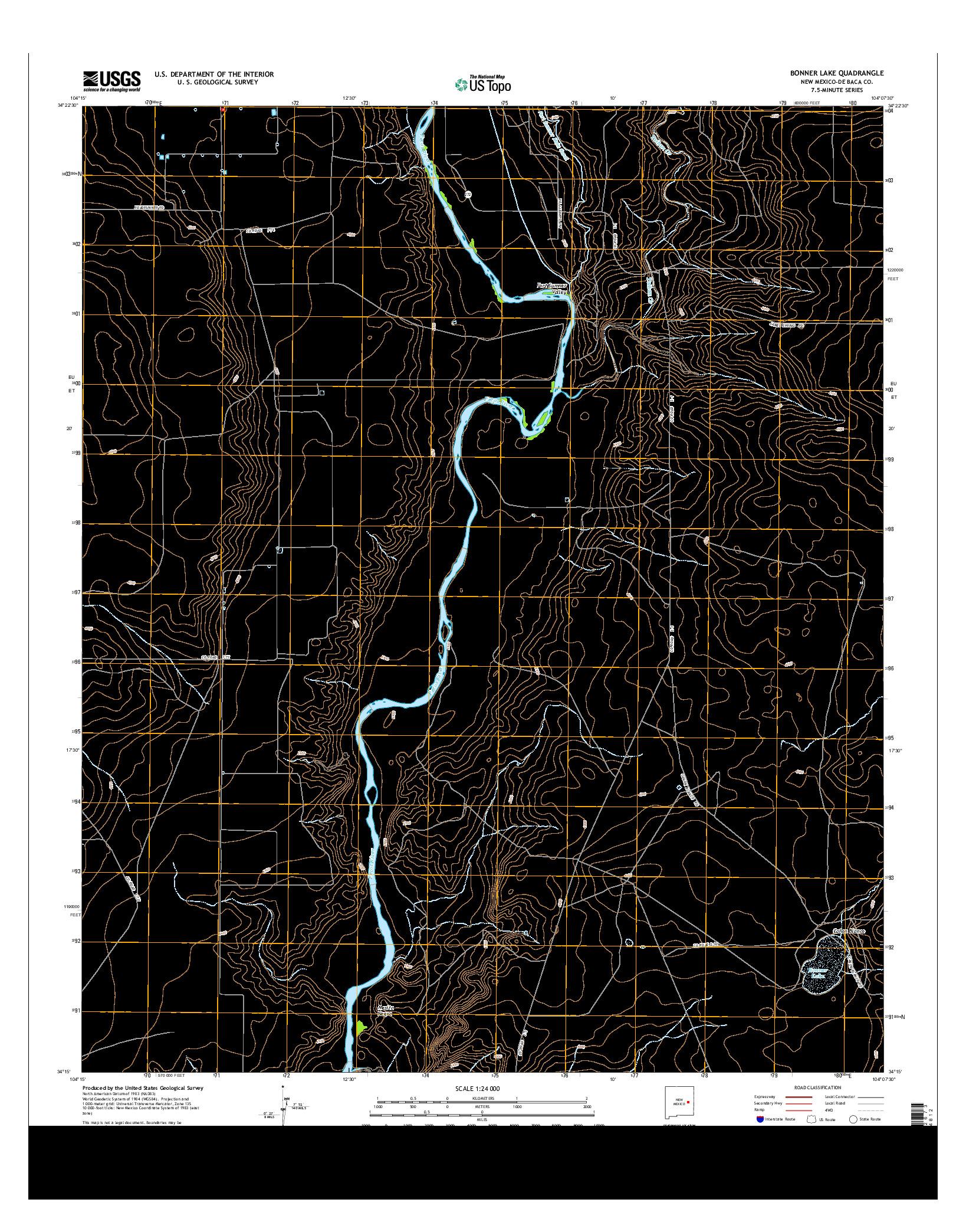 USGS US TOPO 7.5-MINUTE MAP FOR BONNER LAKE, NM 2013