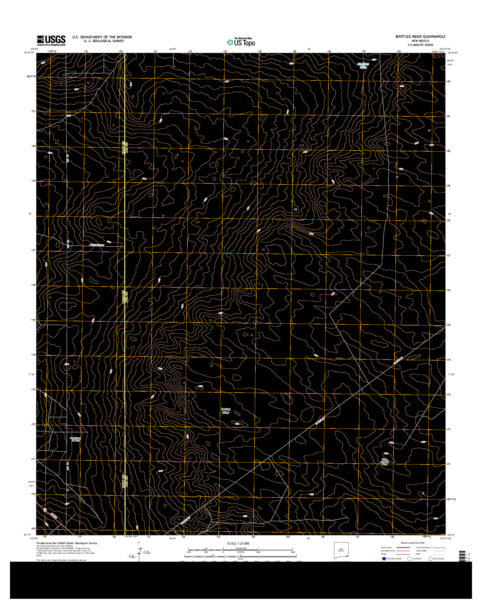 USGS US TOPO 7.5-MINUTE MAP FOR BOOTLEG RIDGE, NM 2013